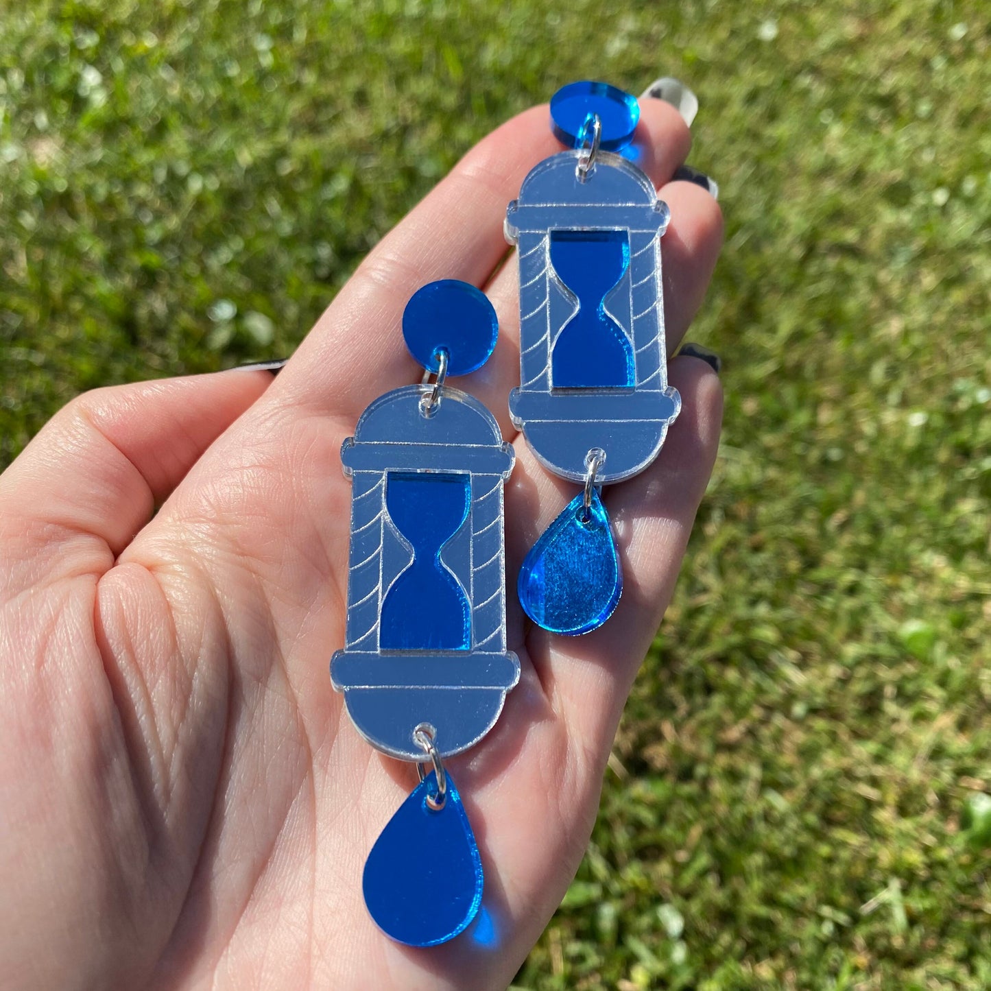 Blue Moon Drop Stud Acrylic Earrings
