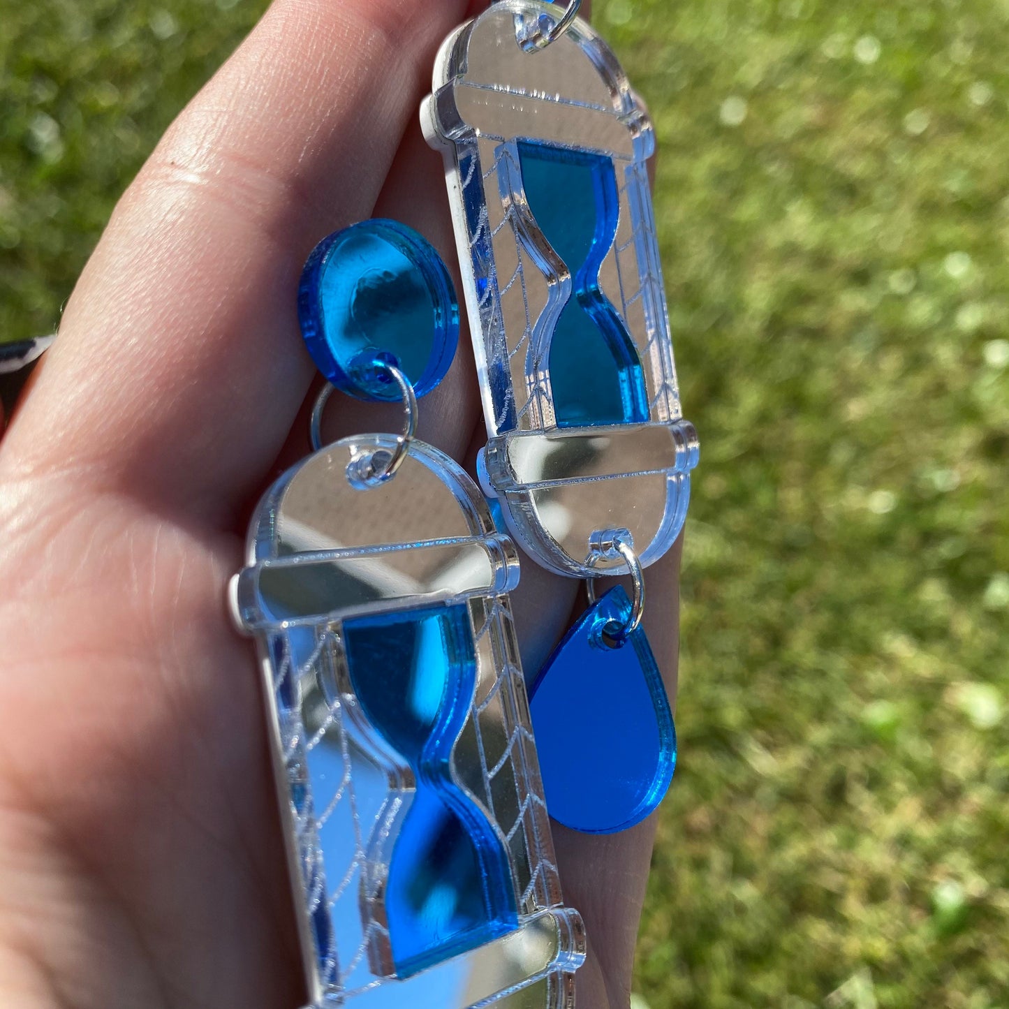 Blue Moon Drop Stud Acrylic Earrings