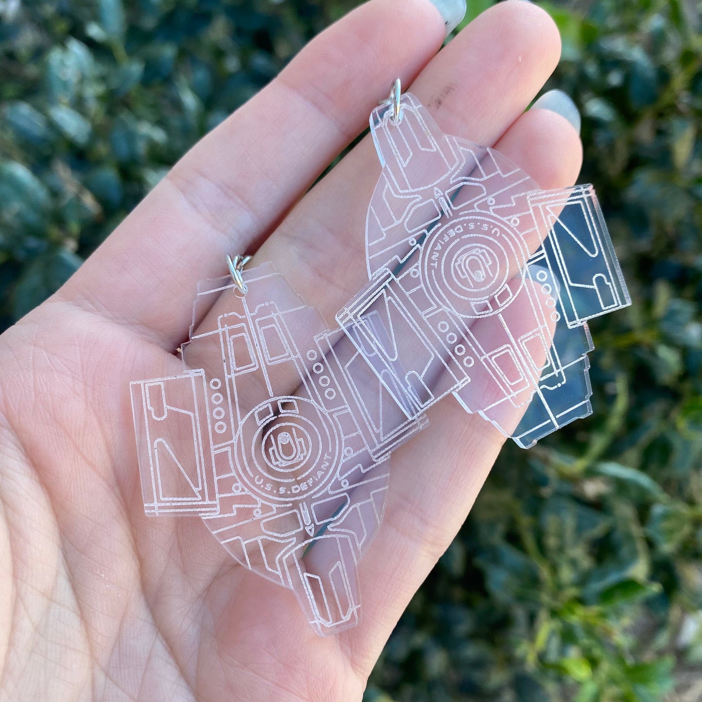 Star Trek Deep Space 9 Inspired Cloaked USS Defiant Ship Earrings