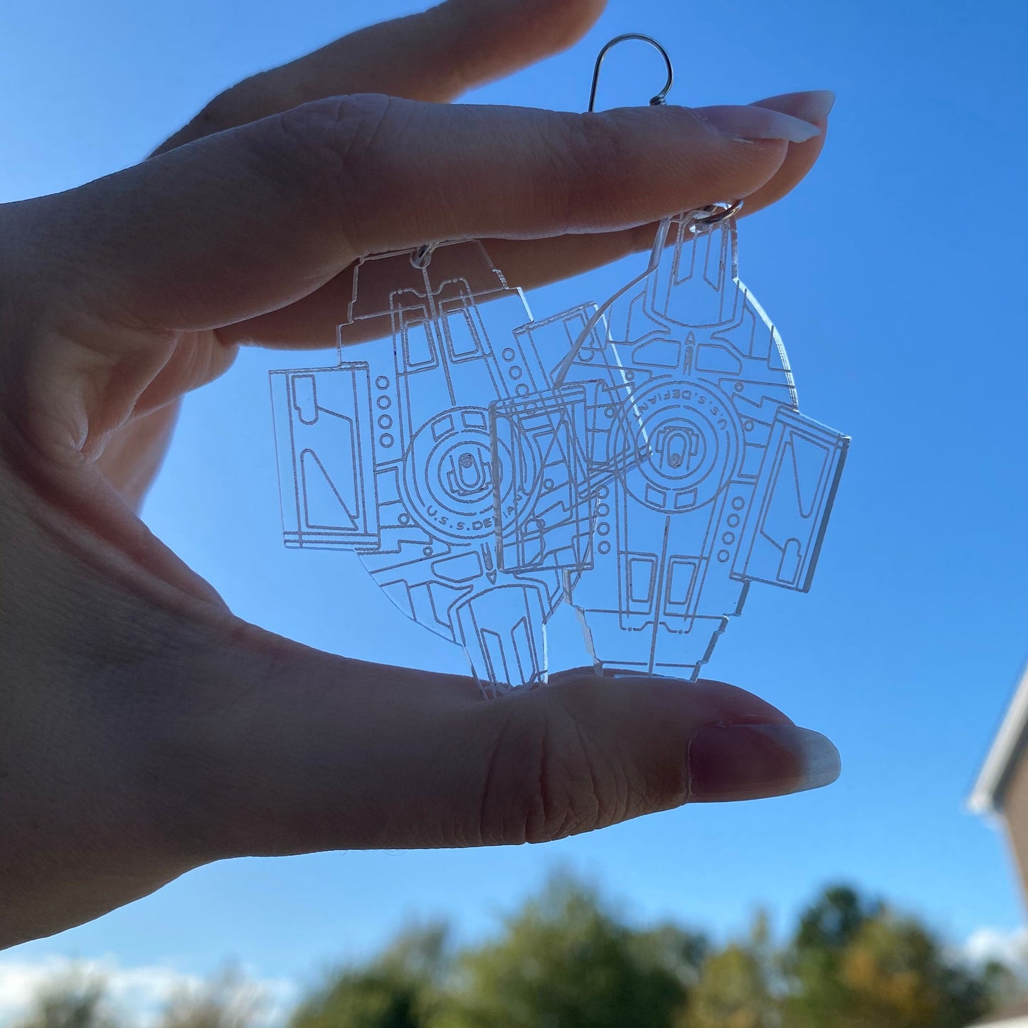 Star Trek Deep Space 9 Inspired Cloaked USS Defiant Ship Earrings