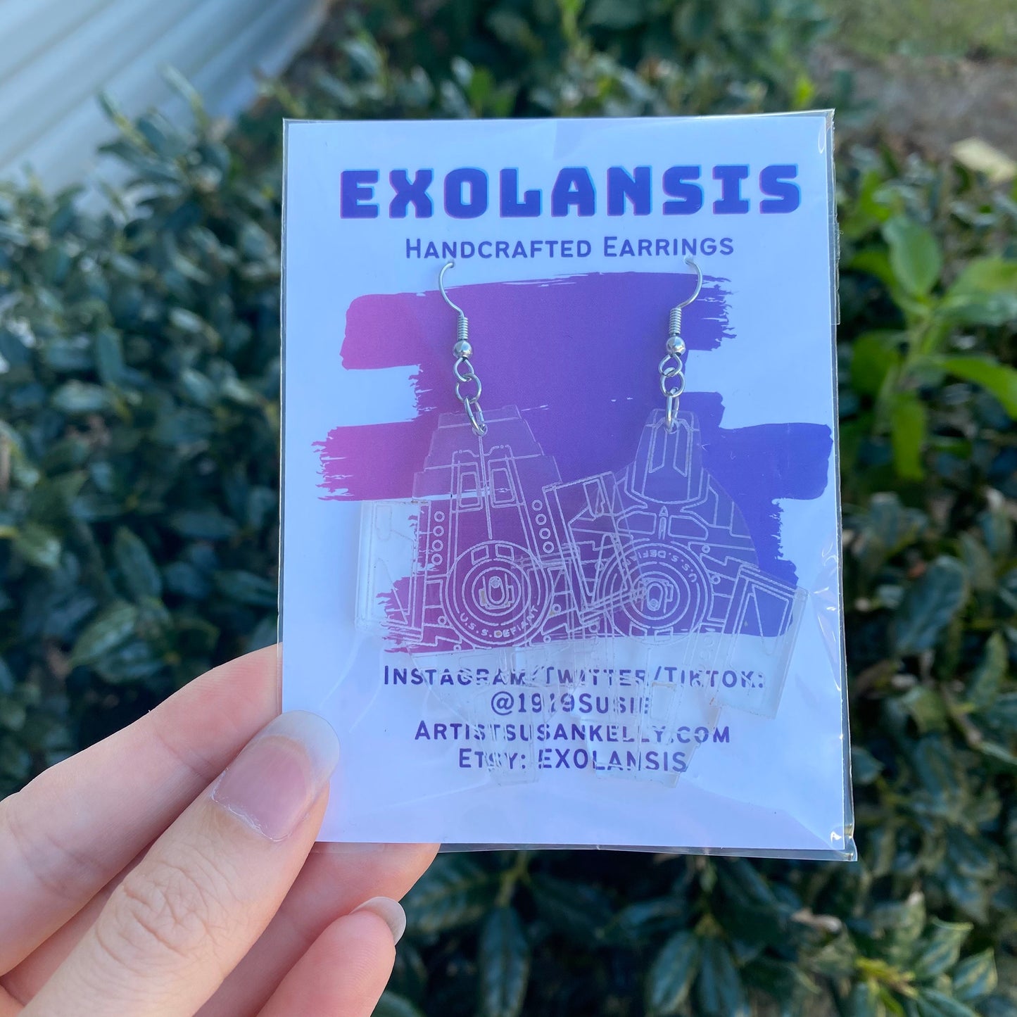 Star Trek Deep Space 9 Inspired Cloaked USS Defiant Ship Earrings