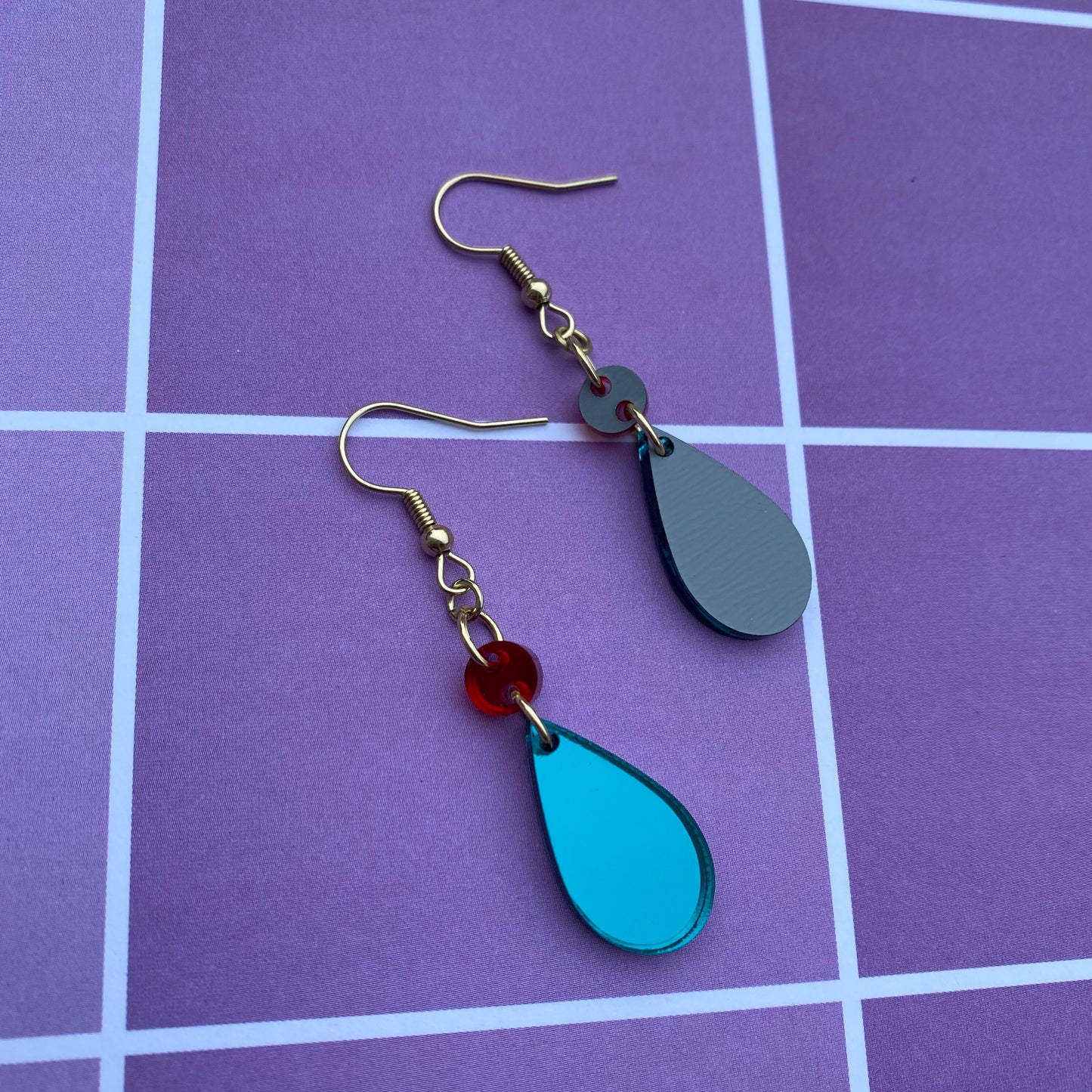 Dreamy Evergreen Mirror Backed Acrylic Drop Earrings