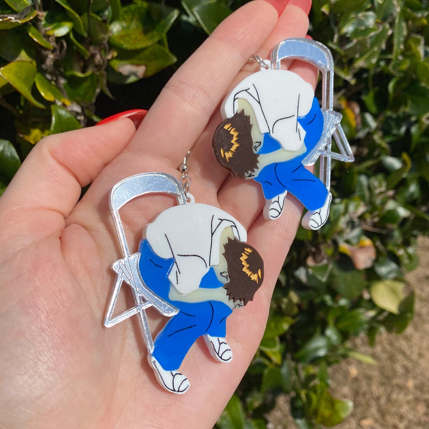 NGE Sad Shinji in Chair Acrylic Earrings