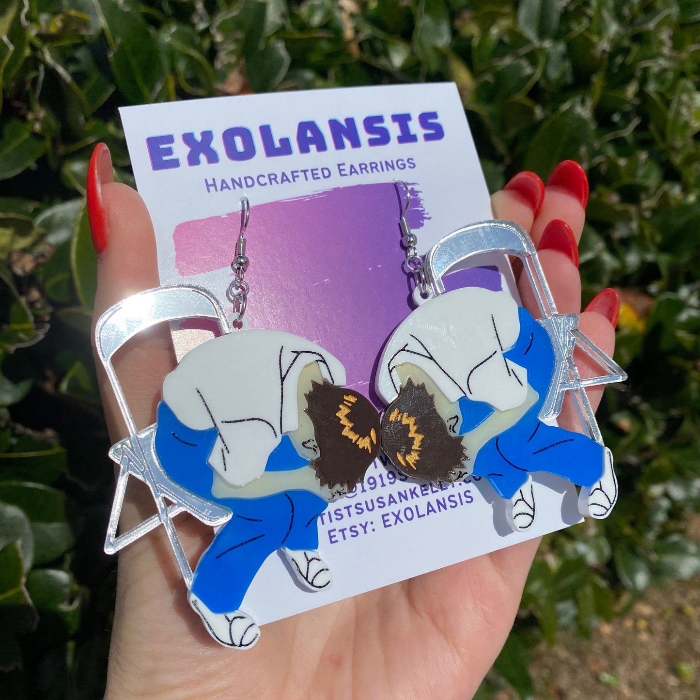 NGE Sad Shinji in Chair Acrylic Earrings