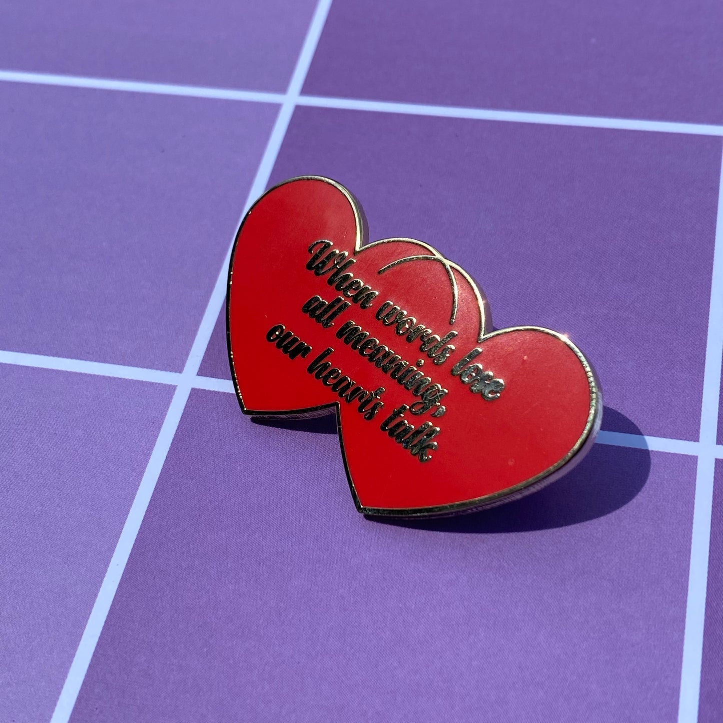 When words lose all meaning … Double Hearts Hard Enamel Pin