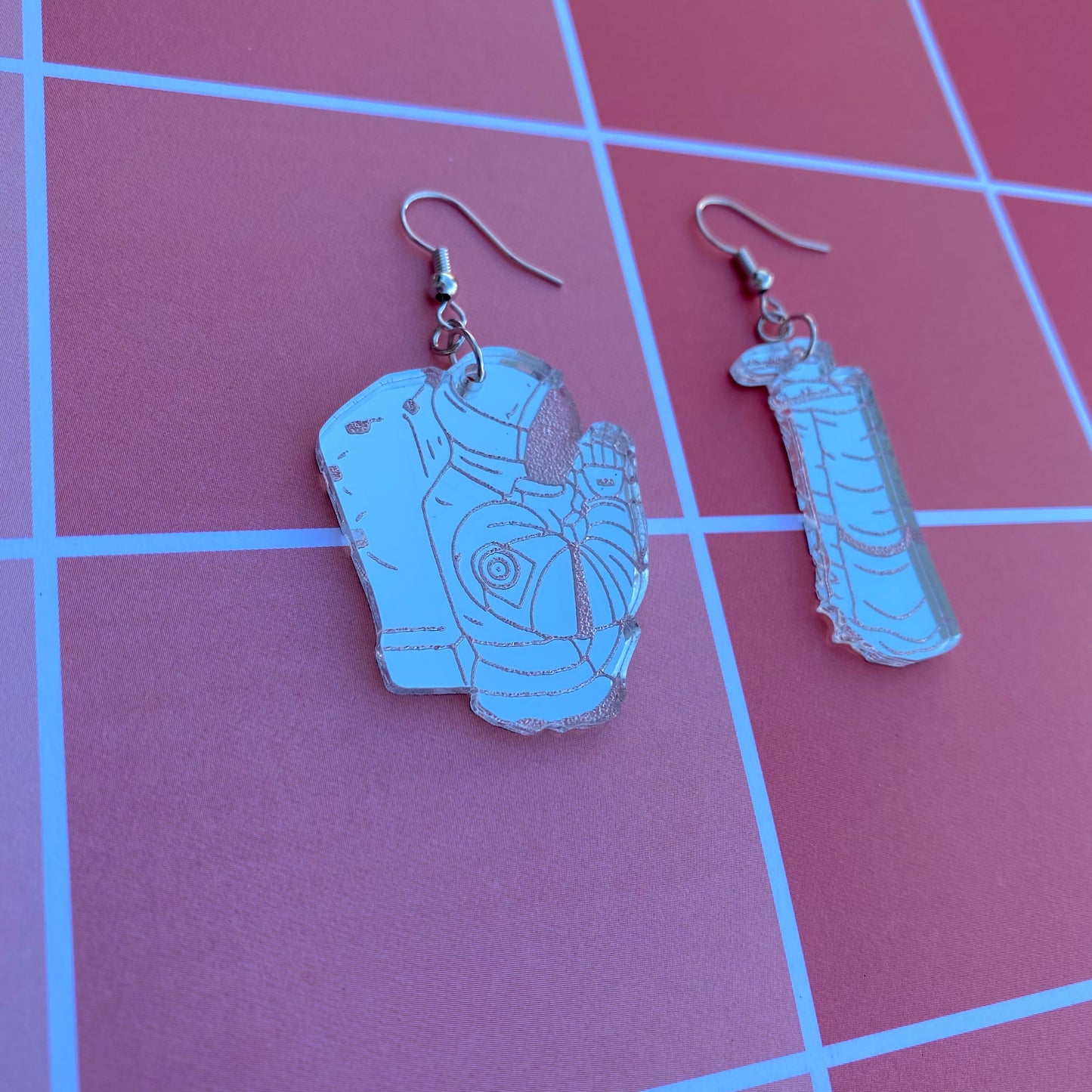 Darkness Devil Victims Silver Acrylic Earrings