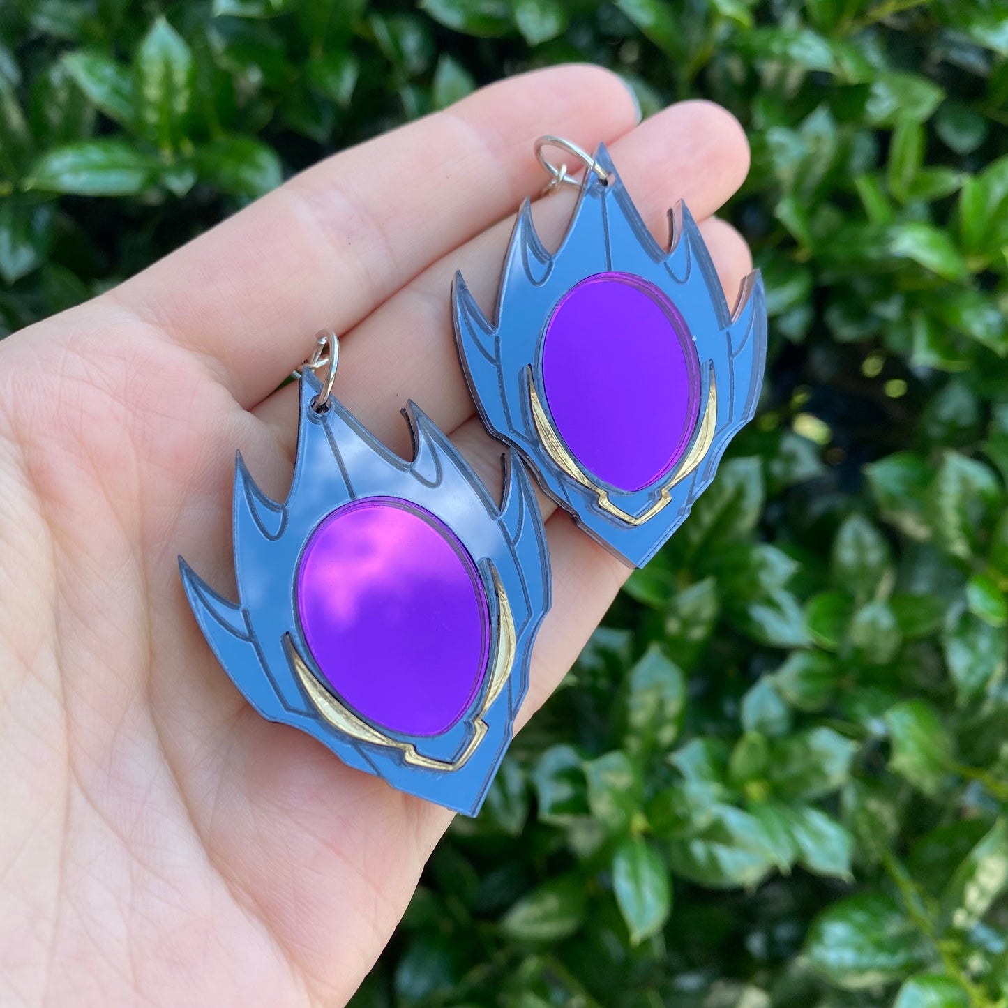 Zero’s Mask Mirrored Acrylic Earrings