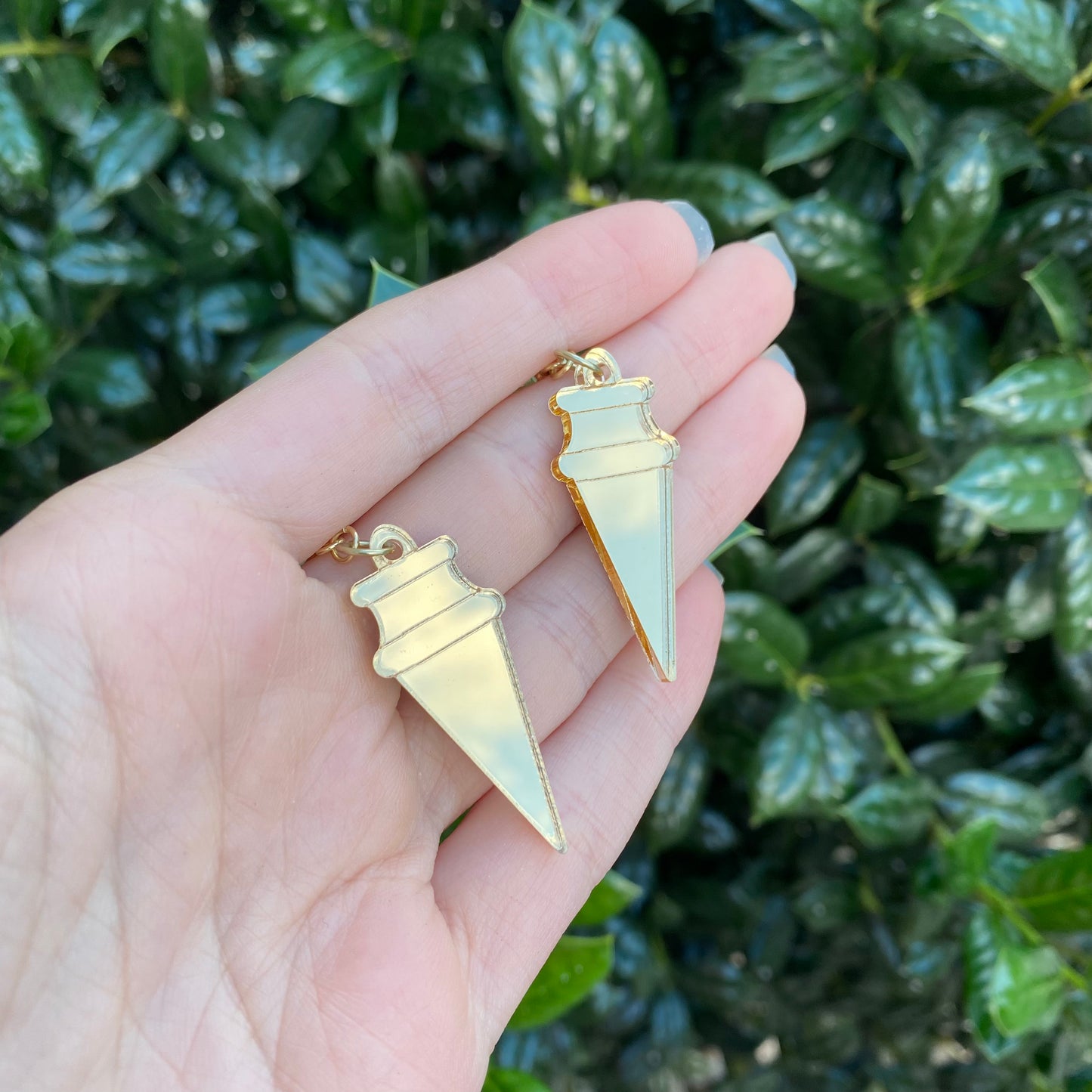 Yor Inspired Mirrored Acrylic Earrings