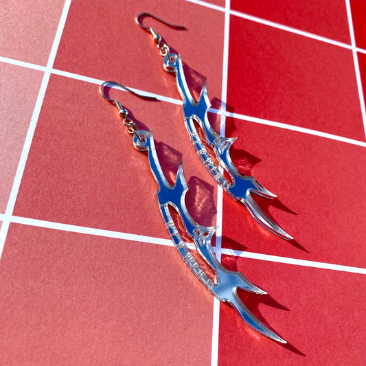 Sword of Kahless Mirrored Acrylic Earrings