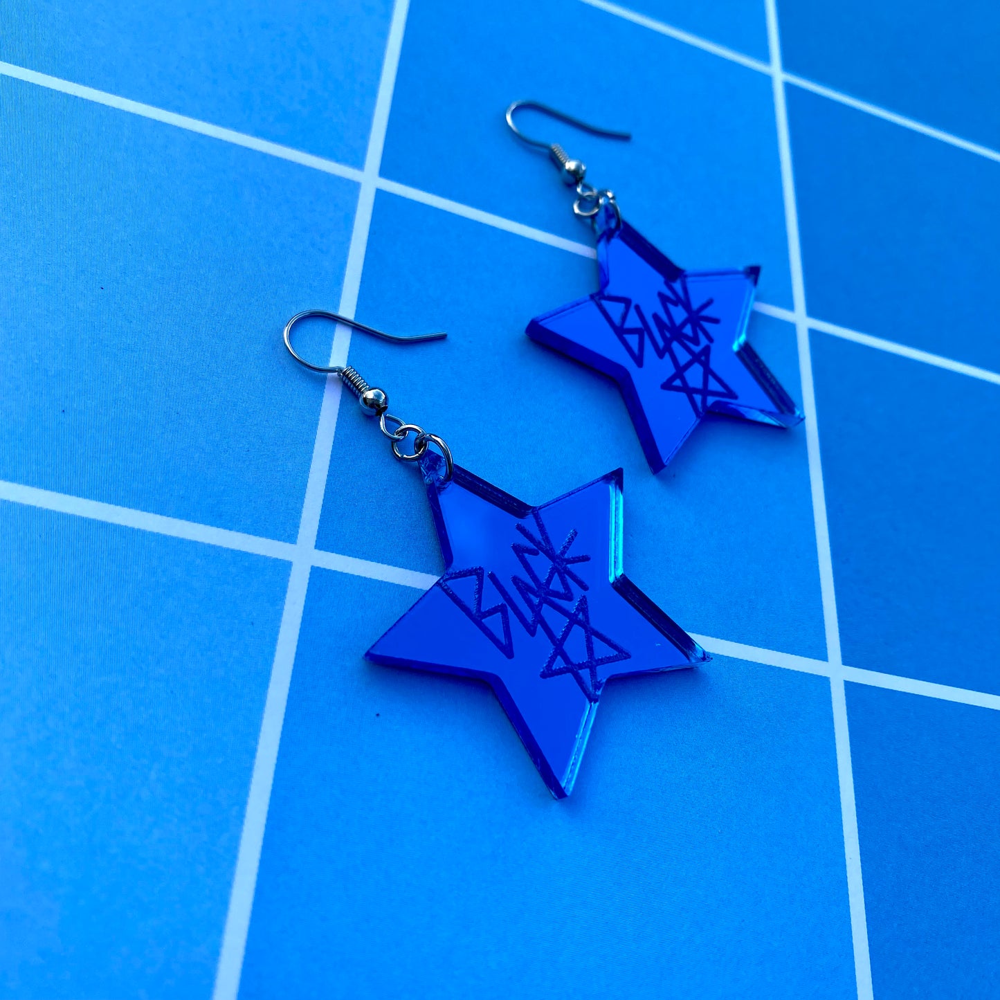 Black Star Inspired Mirrored Acrylic Earrings