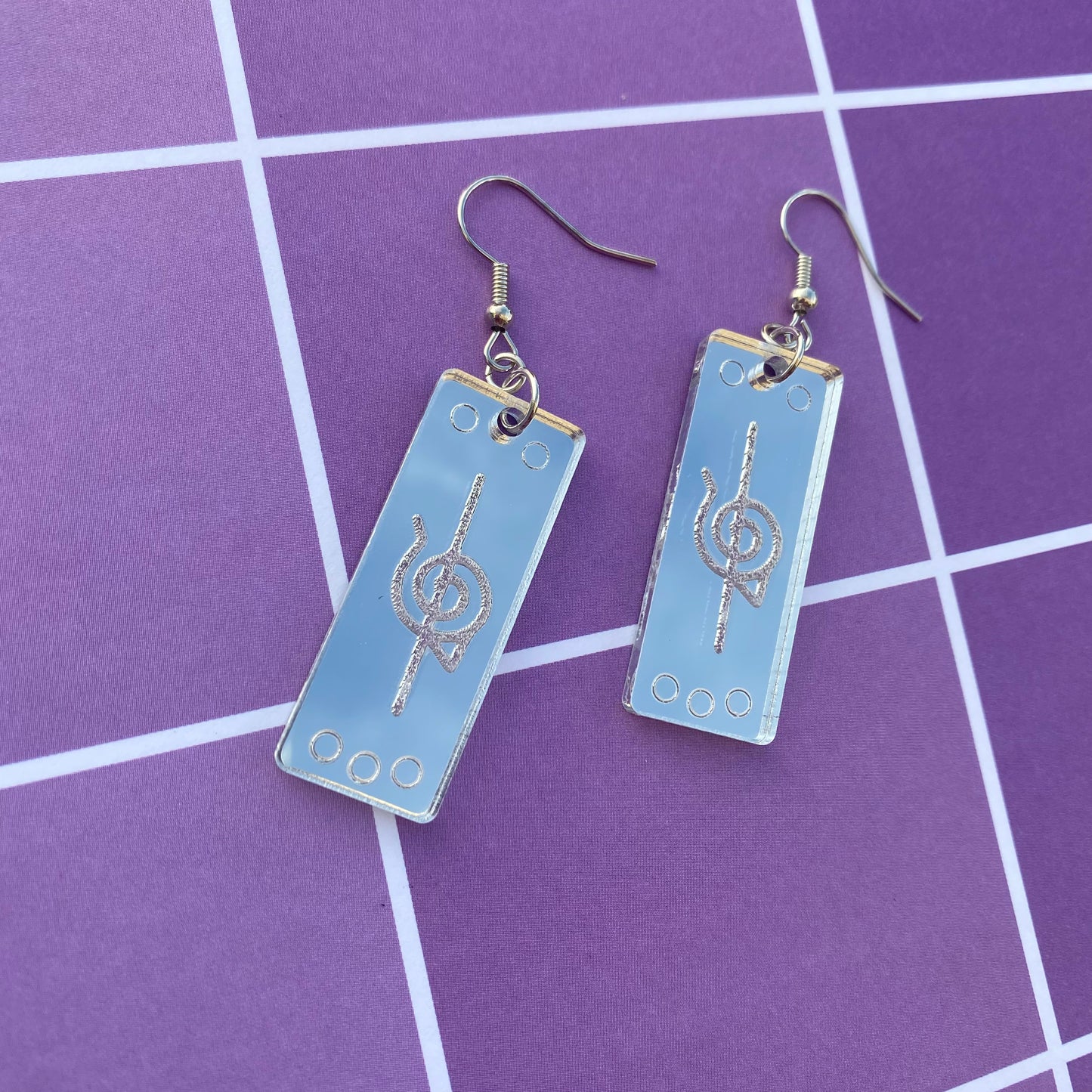 Slashed Konoha Mirror Acrylic Earrings