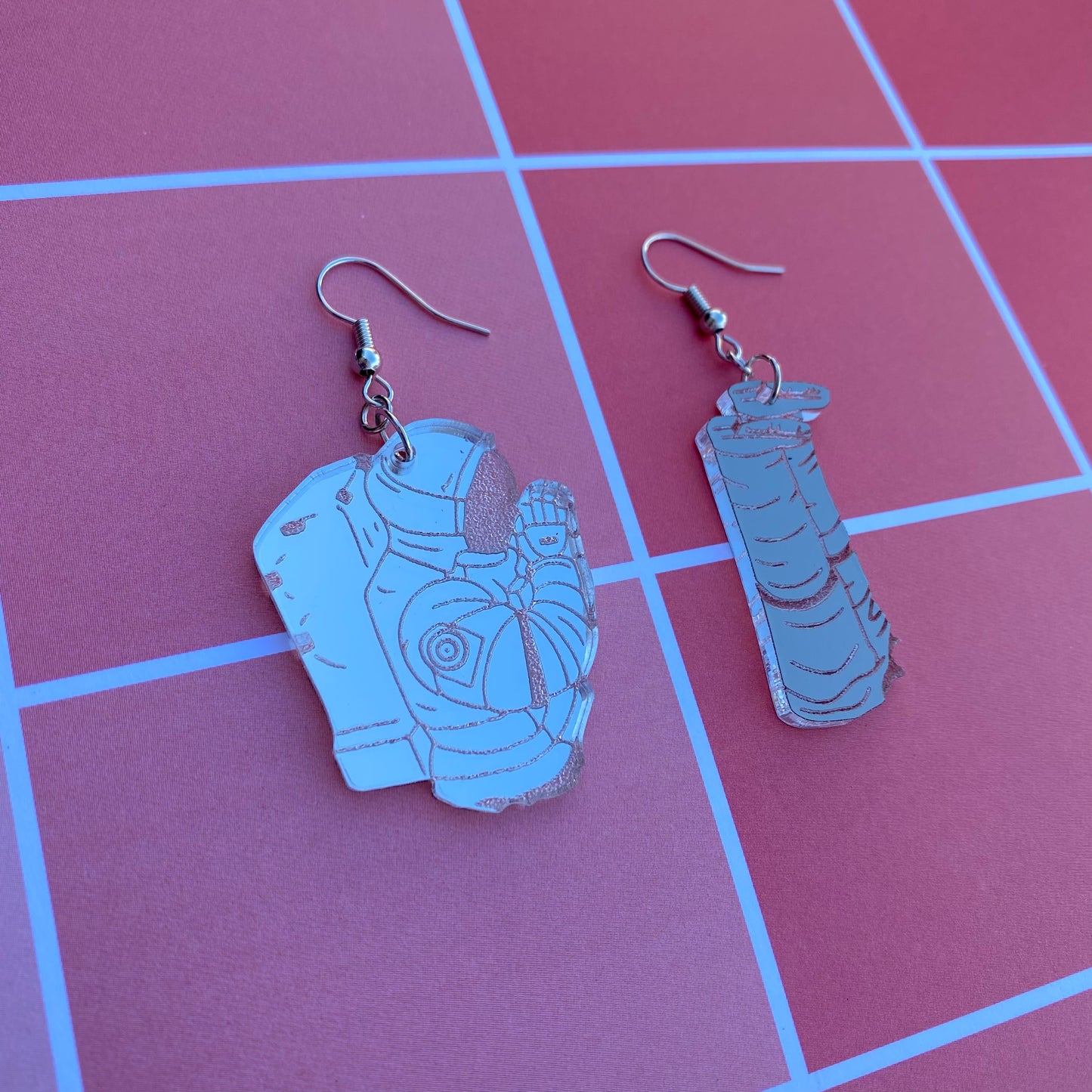 Darkness Devil Victims Silver Acrylic Earrings
