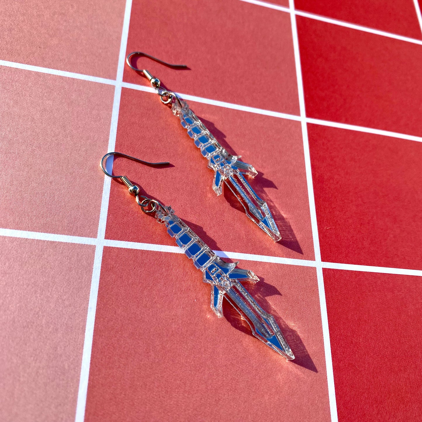 D’k Tahg Klingon Knife Mirrored Acrylic Earrings