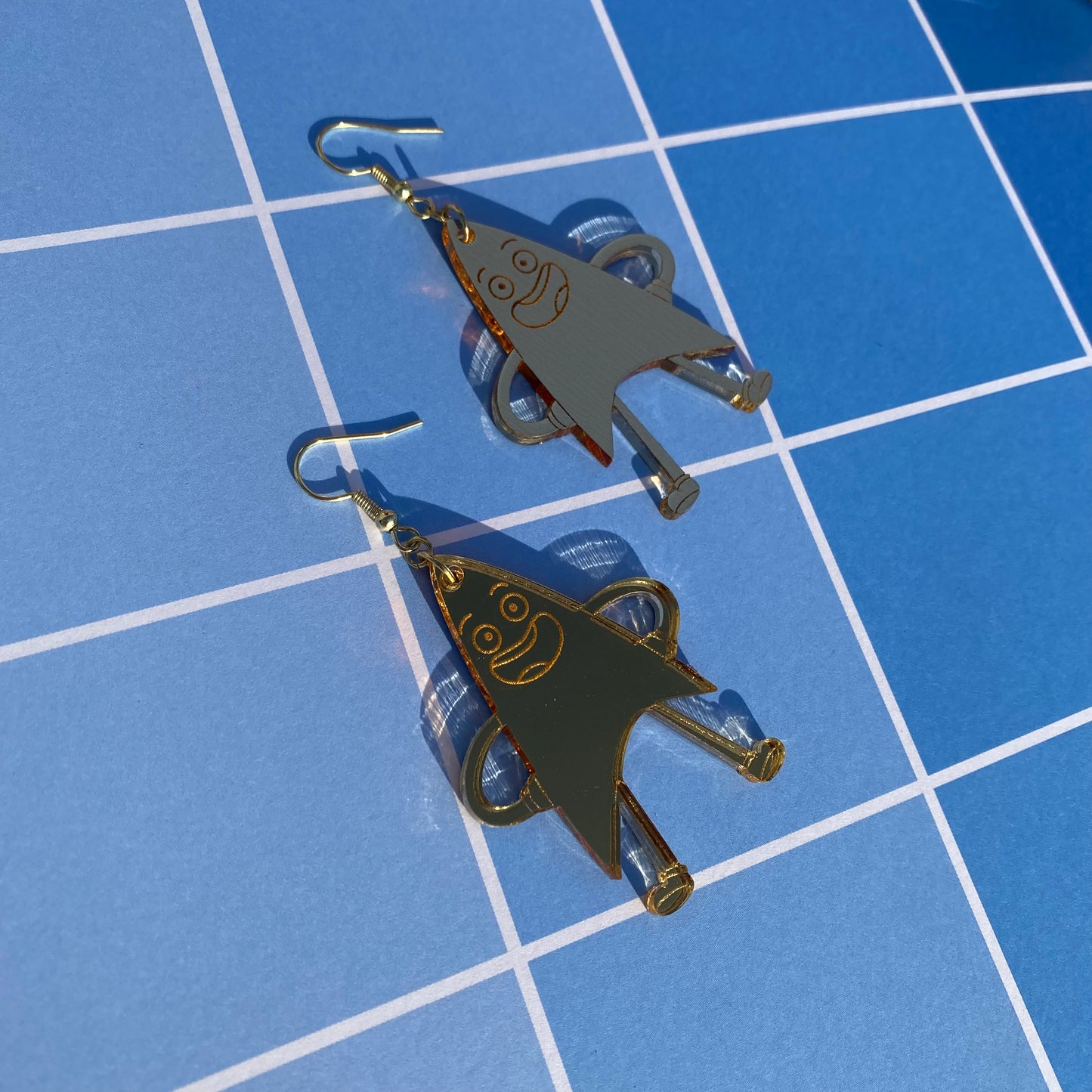 Badgey Gold Acrylic Earrings