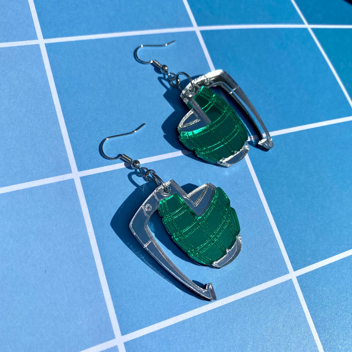Grenade Gauntlets Small Acrylic Earrings