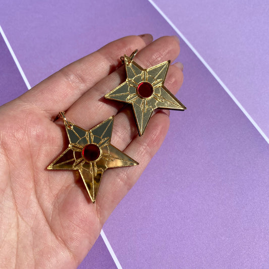 Staryu Gold Mirror Acrylic Earrings