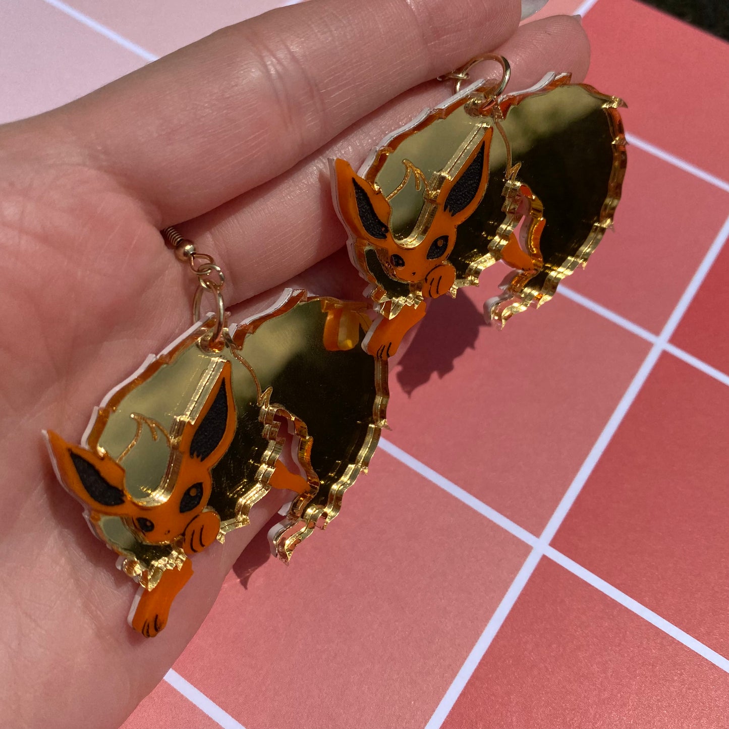 Flareon Mirrored Acrylic Earrings
