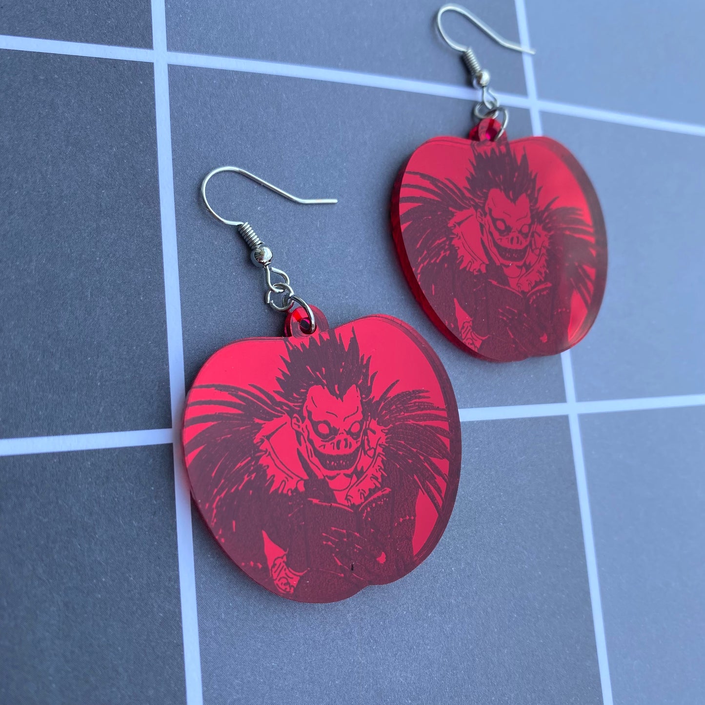 Red Apple Last Scene Mirrored Acrylic Earrings