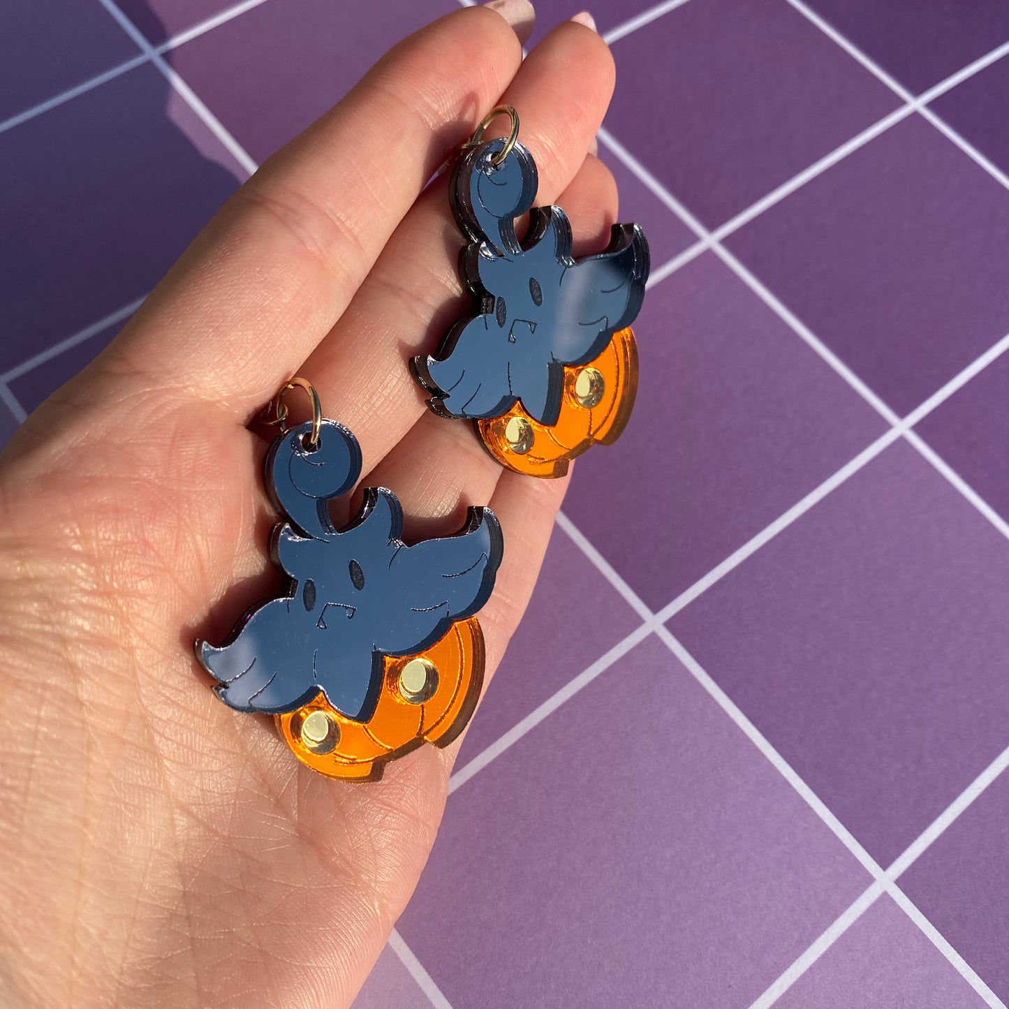 Pumpkaboo Mirror Acrylic Earrings