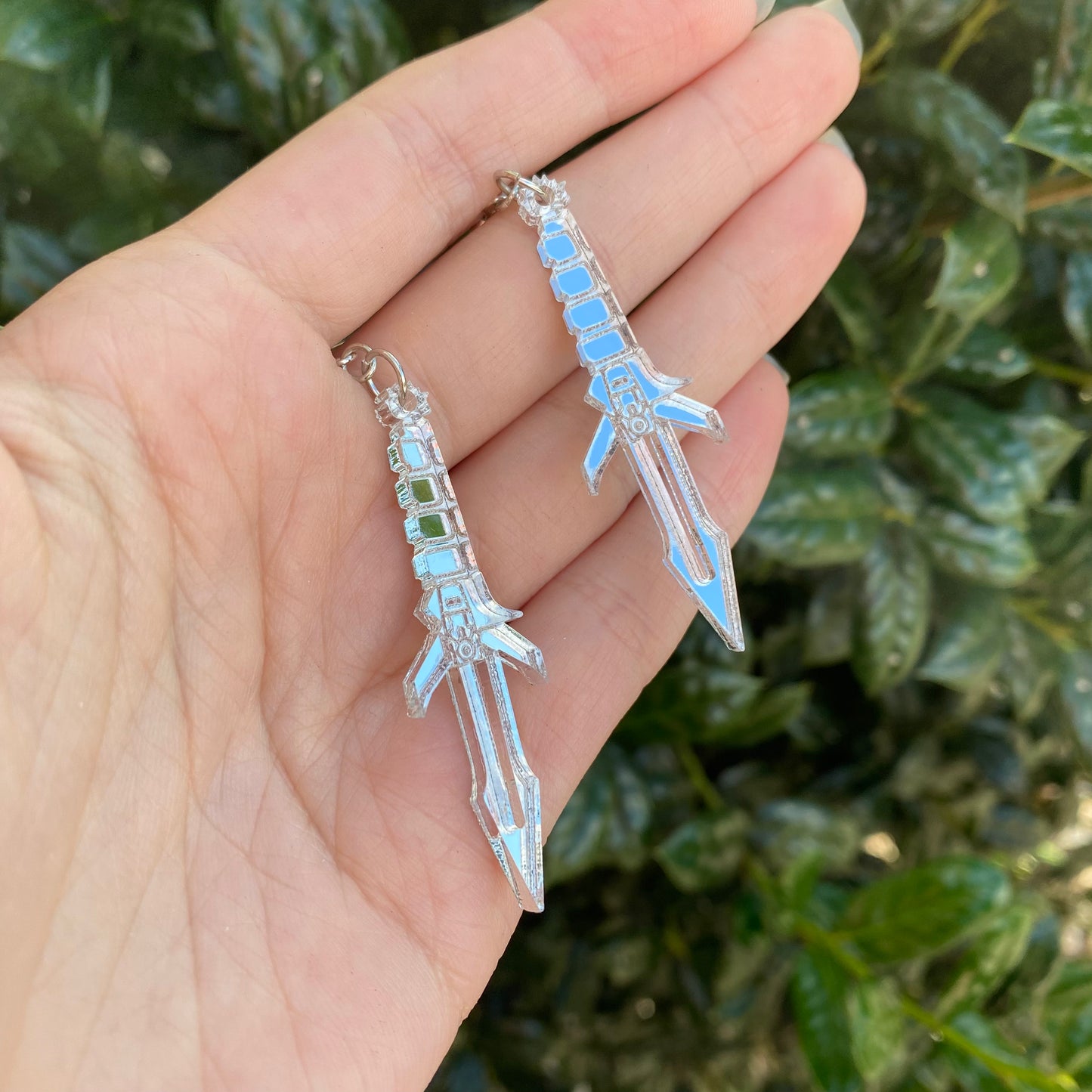 D’k Tahg Klingon Knife Mirrored Acrylic Earrings