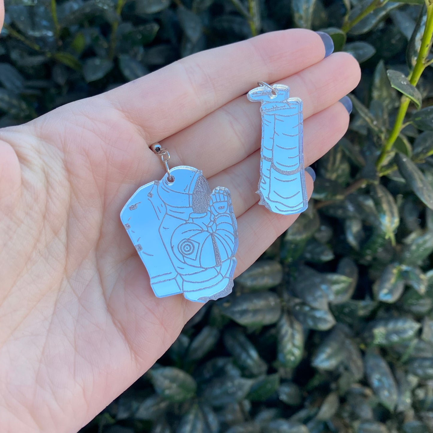 Darkness Devil Victims Silver Acrylic Earrings