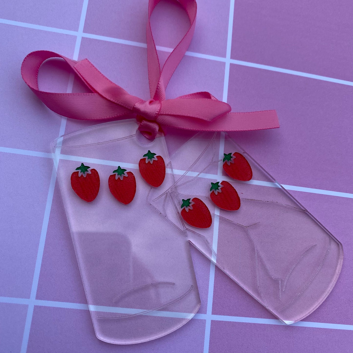 Cracked Strawberry Cups Nana Inspired Acrylic Ornament