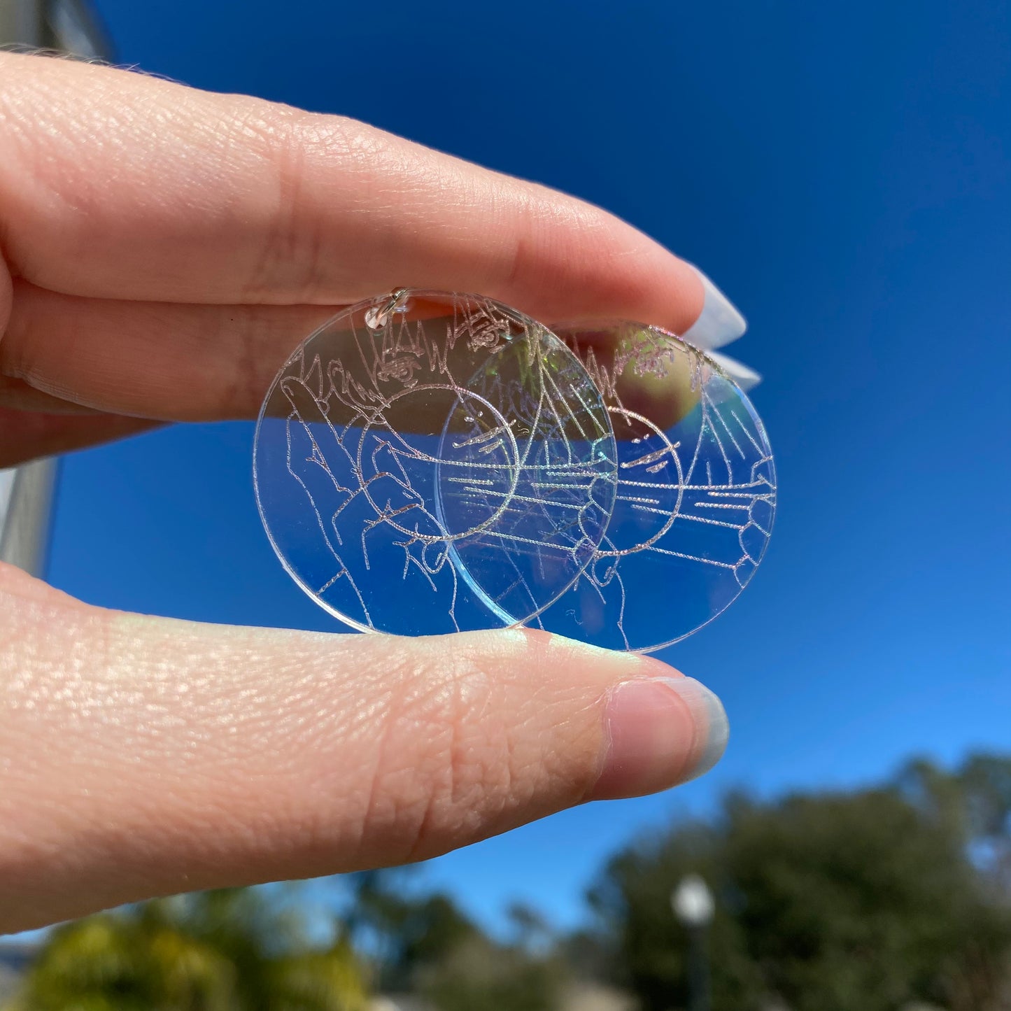Infinite Iridescent Acrylic Earrings