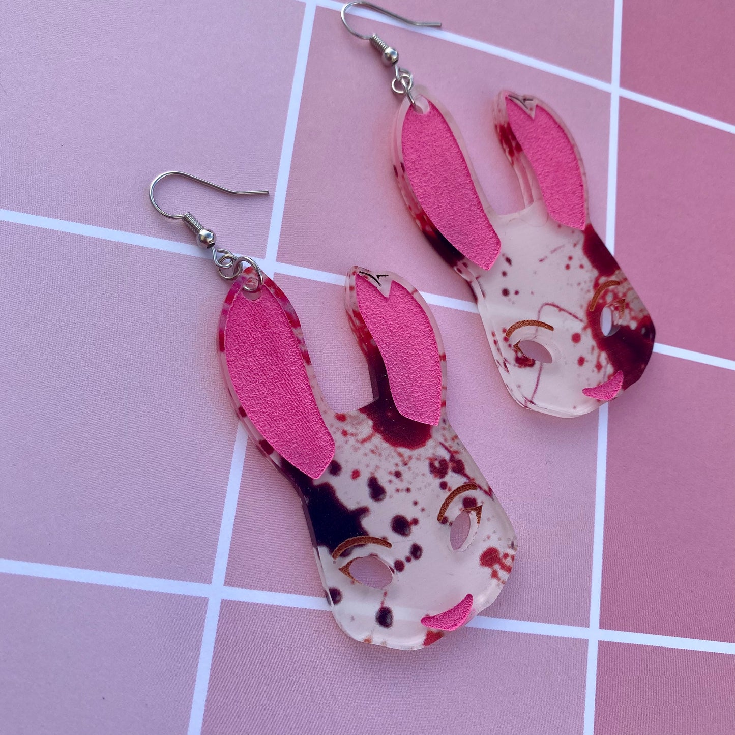 Bloody Huntress Mask Acrylic Earrings