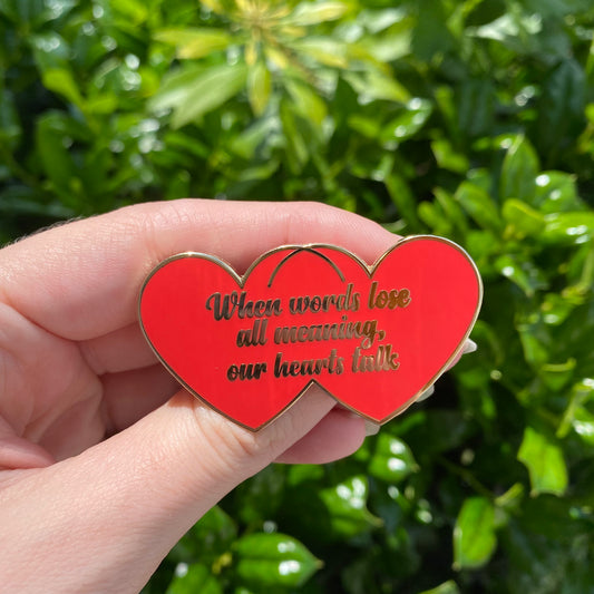 When words lose all meaning … Double Hearts Hard Enamel Pin