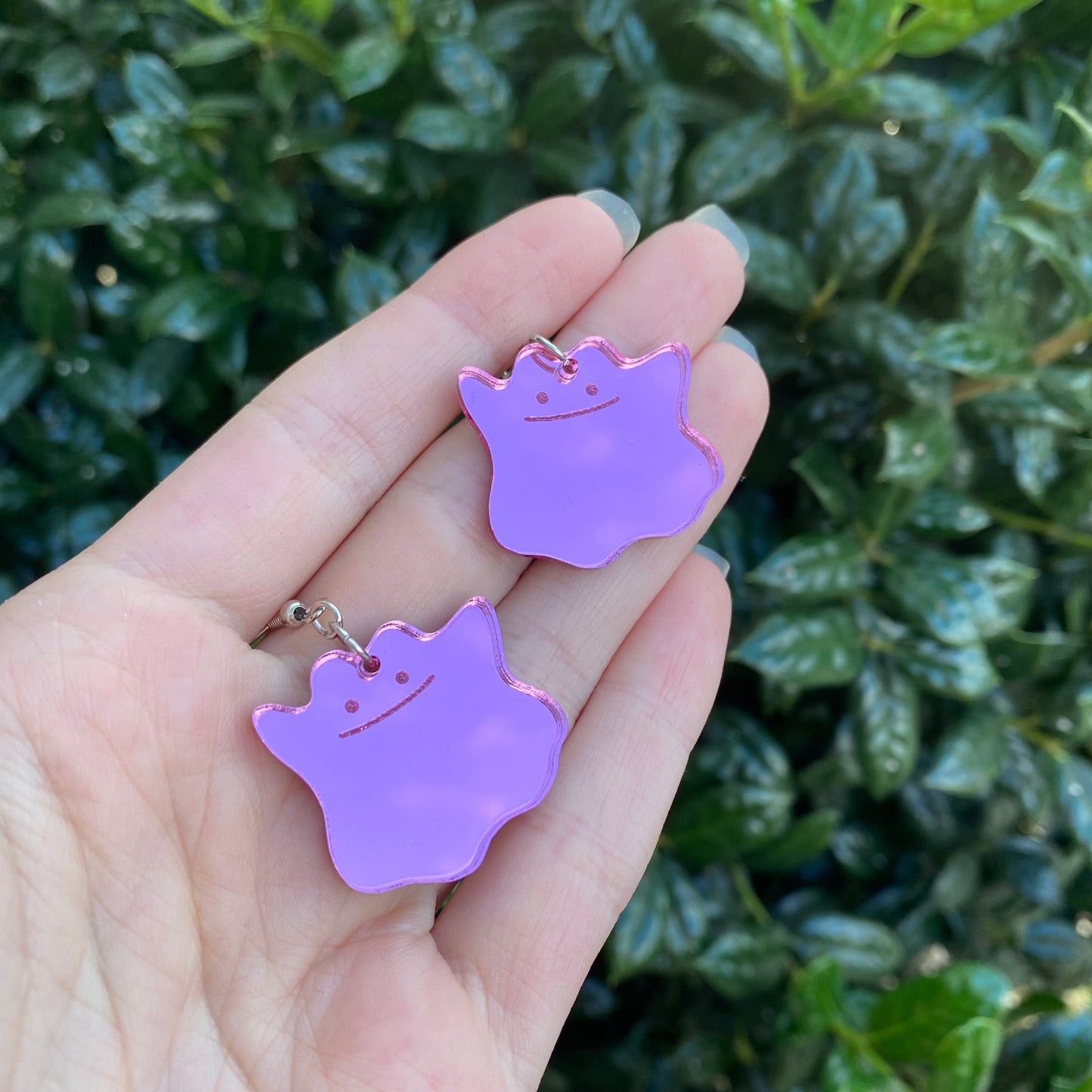 Ditto Pink Mirror Acrylic Earrings