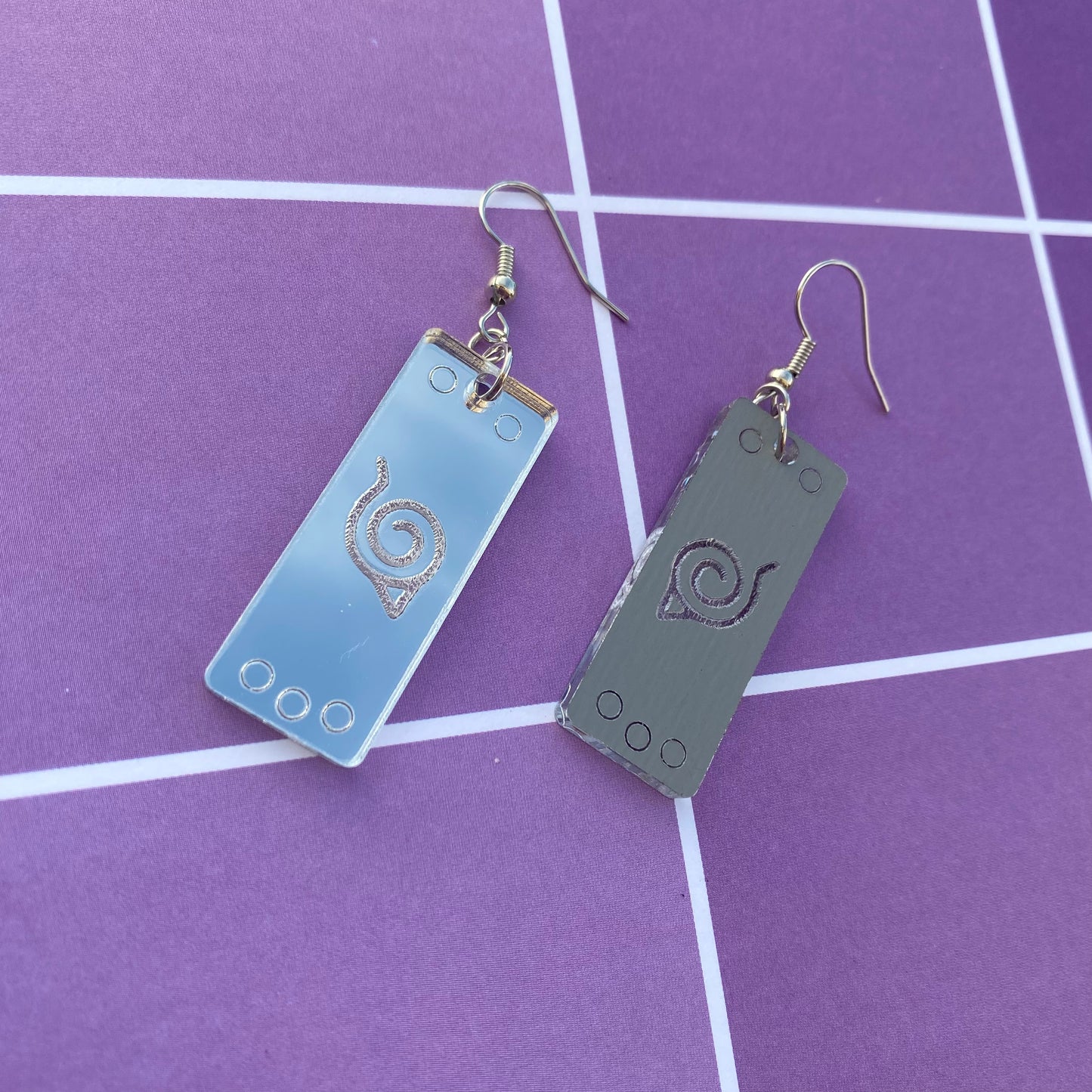 Konoha Headband Mirror Acrylic Earrings