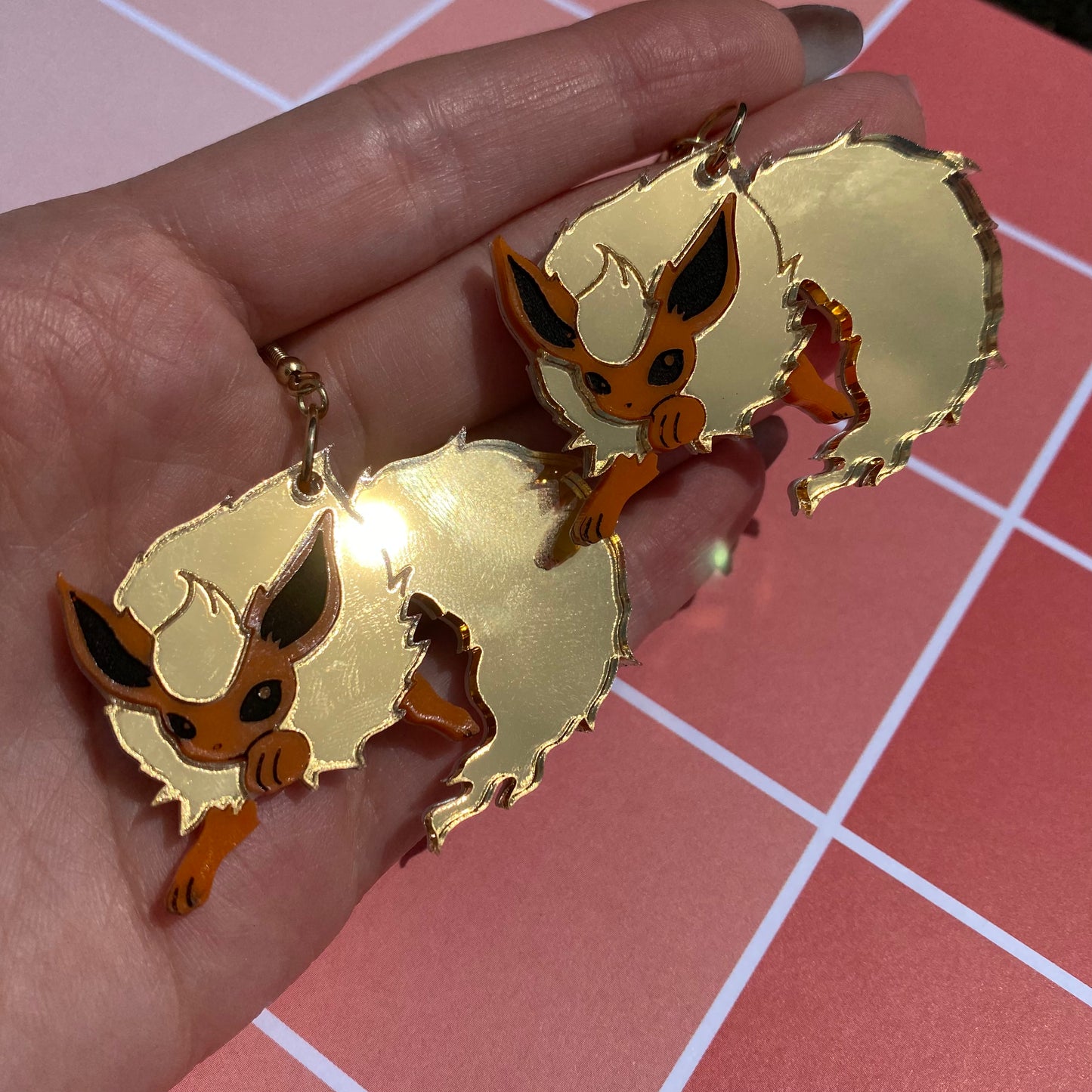 Flareon Mirrored Acrylic Earrings