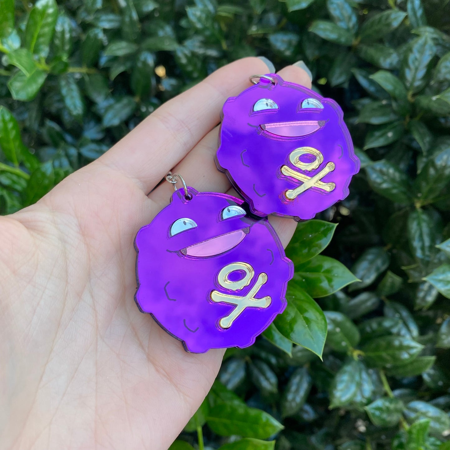 Koffing Mirrored Large Acrylic Earrings