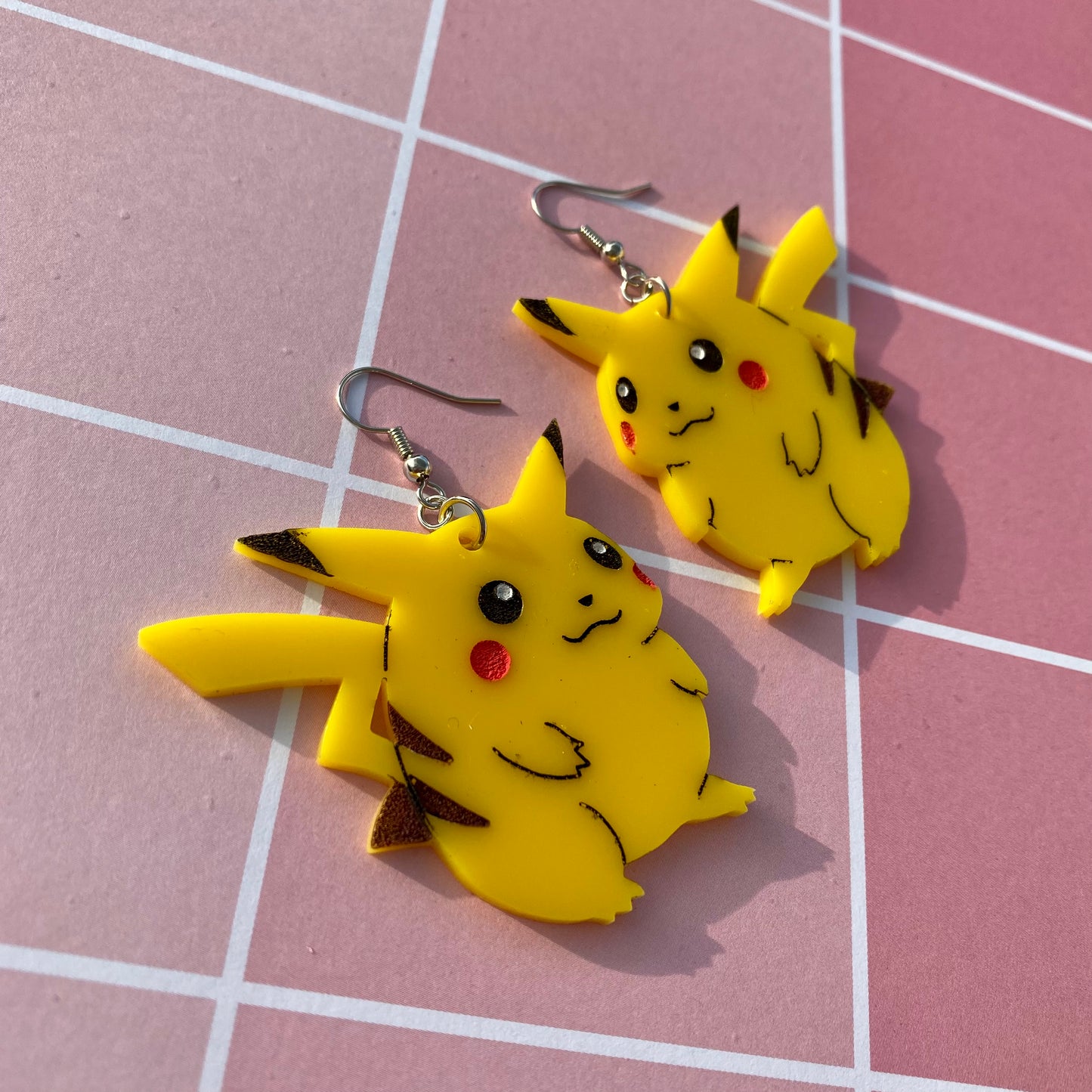 Pikachu Large Acrylic Earrings