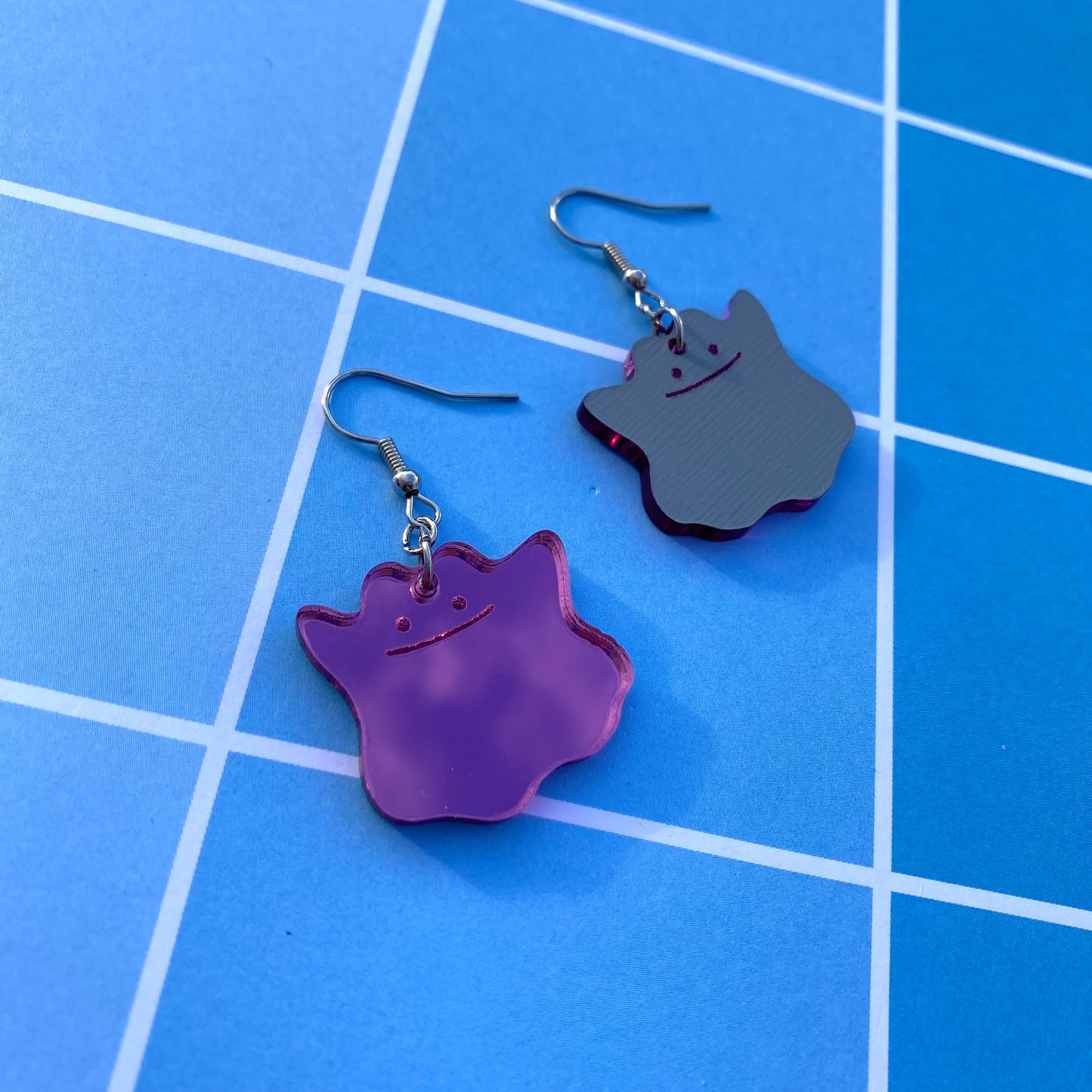 Ditto Pink Mirror Acrylic Earrings