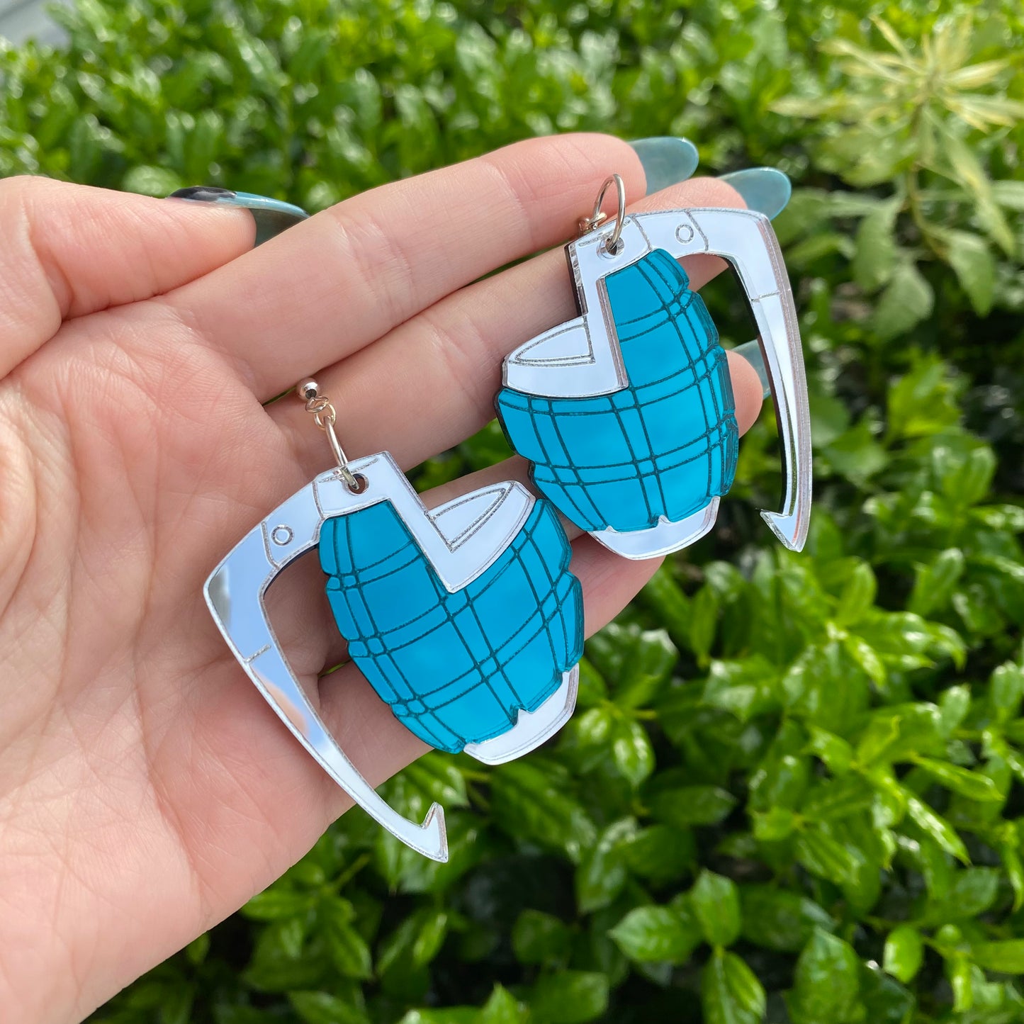 Grenade Gauntlets Large Acrylic Earrings