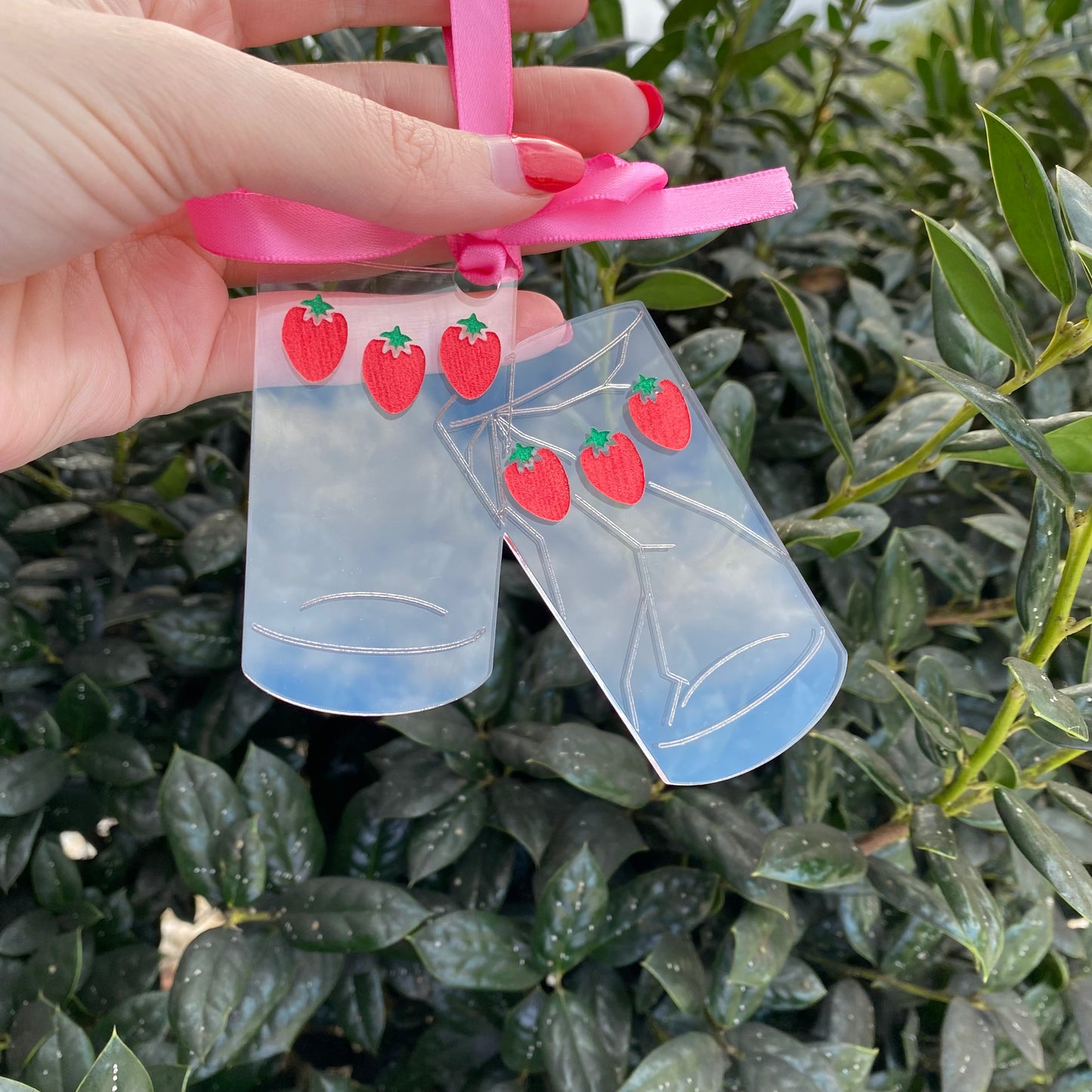 Cracked Strawberry Cups Nana Inspired Acrylic Ornament