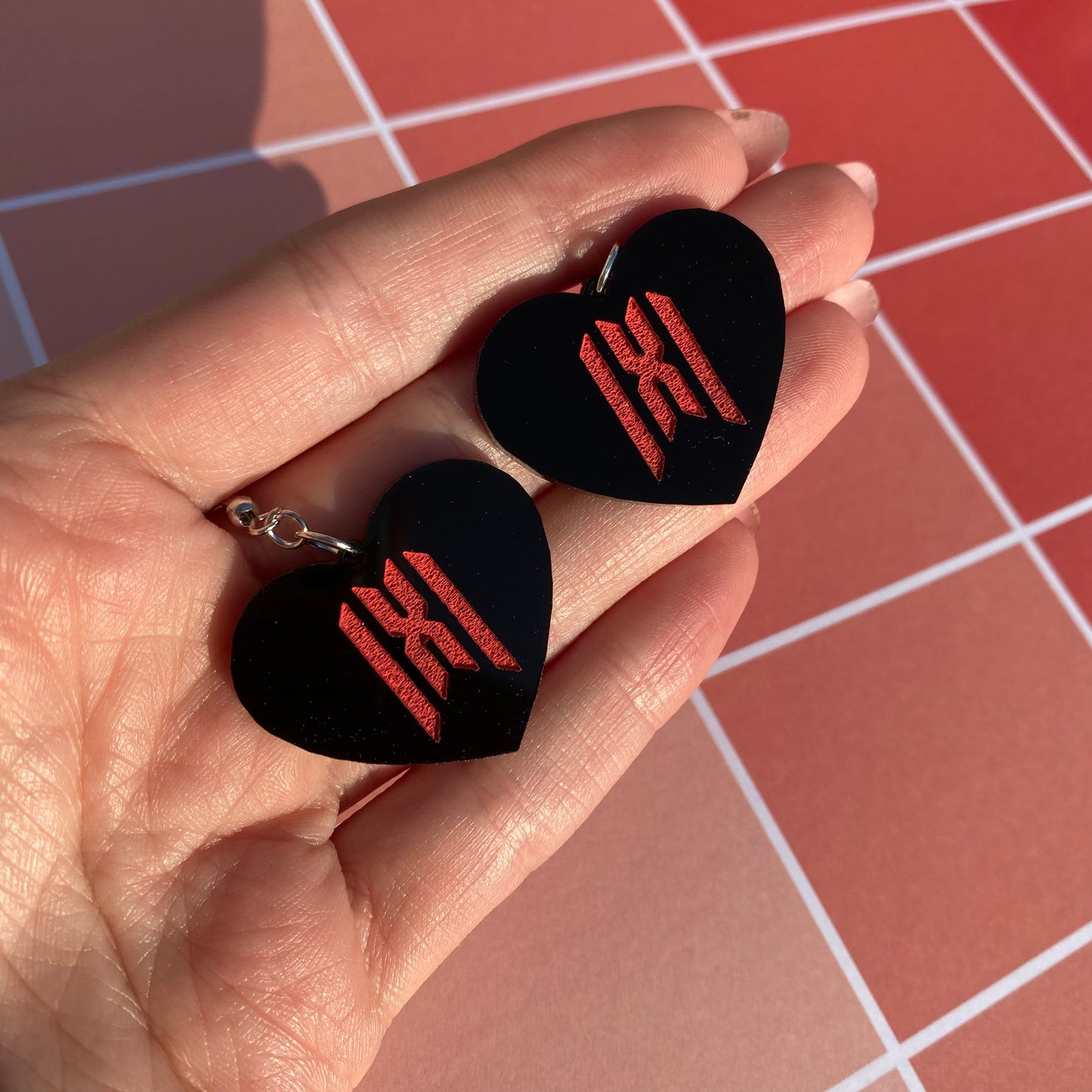 Monsta X Heart Small Acrylic Earrings