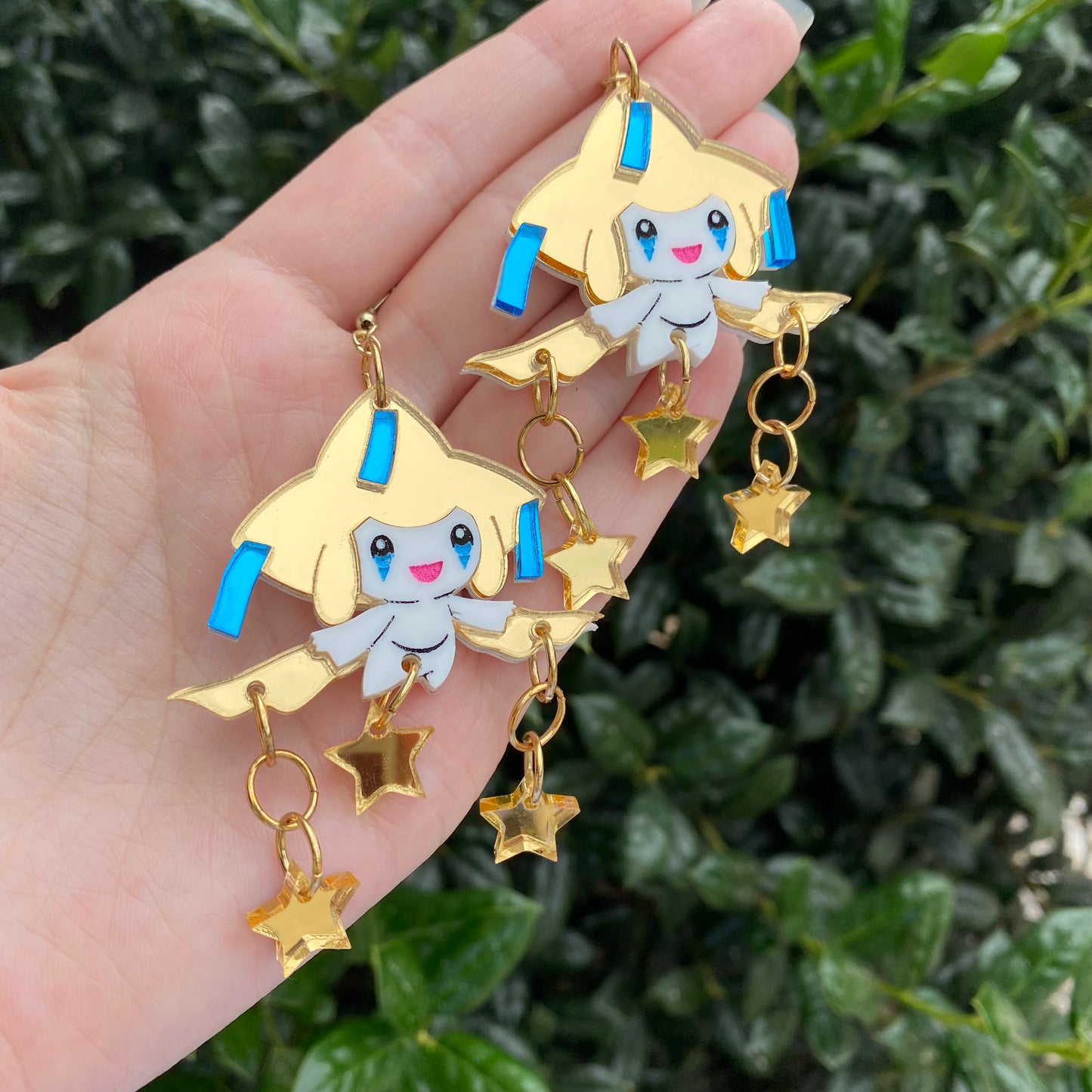 Jirachi Golden Star Acrylic Earrings