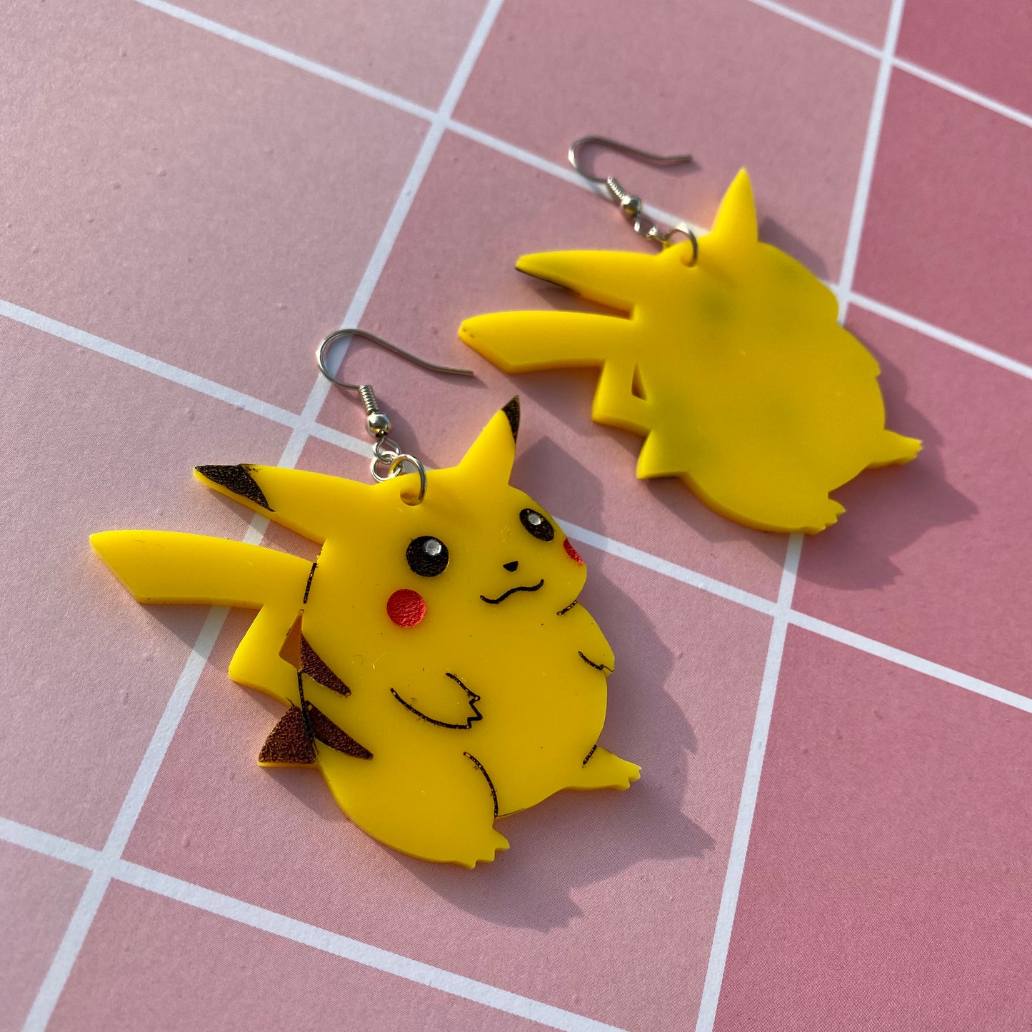 Pikachu Large Acrylic Earrings