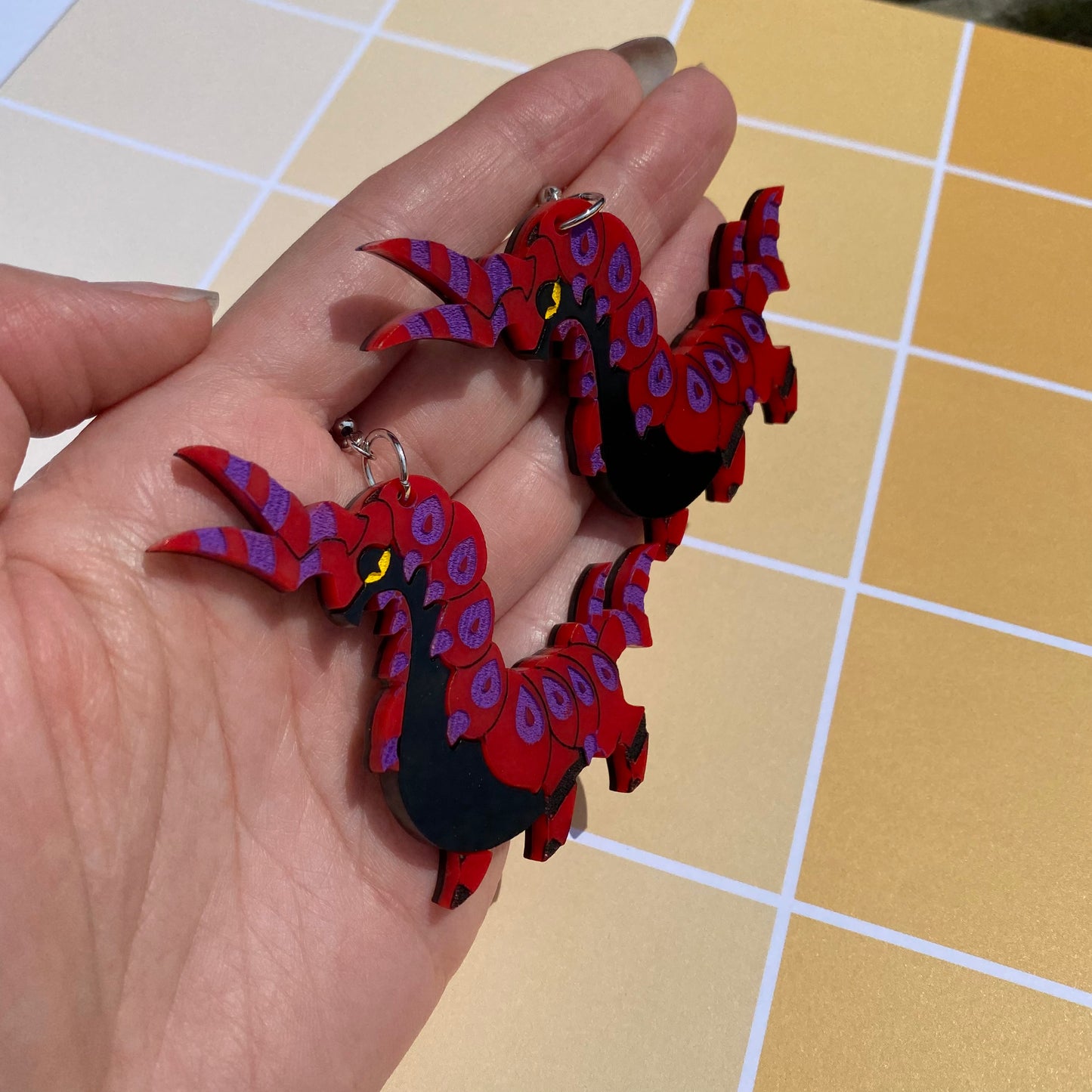 Scolipede Acrylic Earrings
