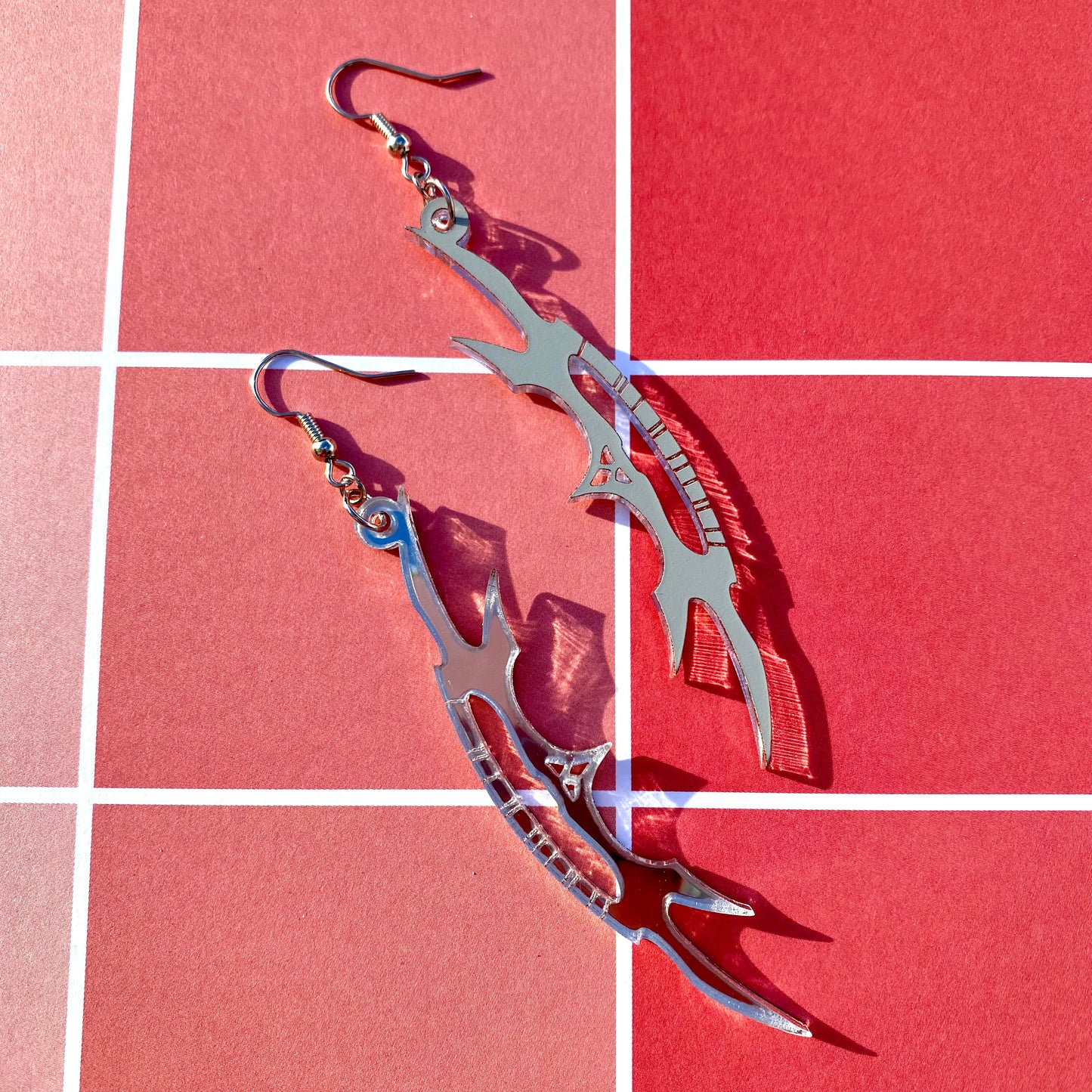 Sword of Kahless Mirrored Acrylic Earrings