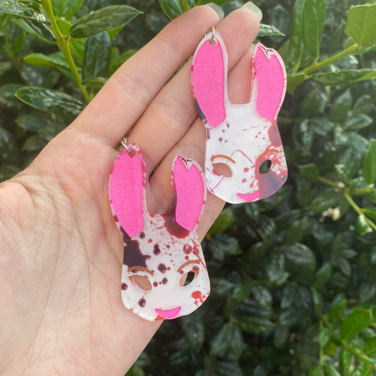 Bloody Huntress Mask Acrylic Earrings