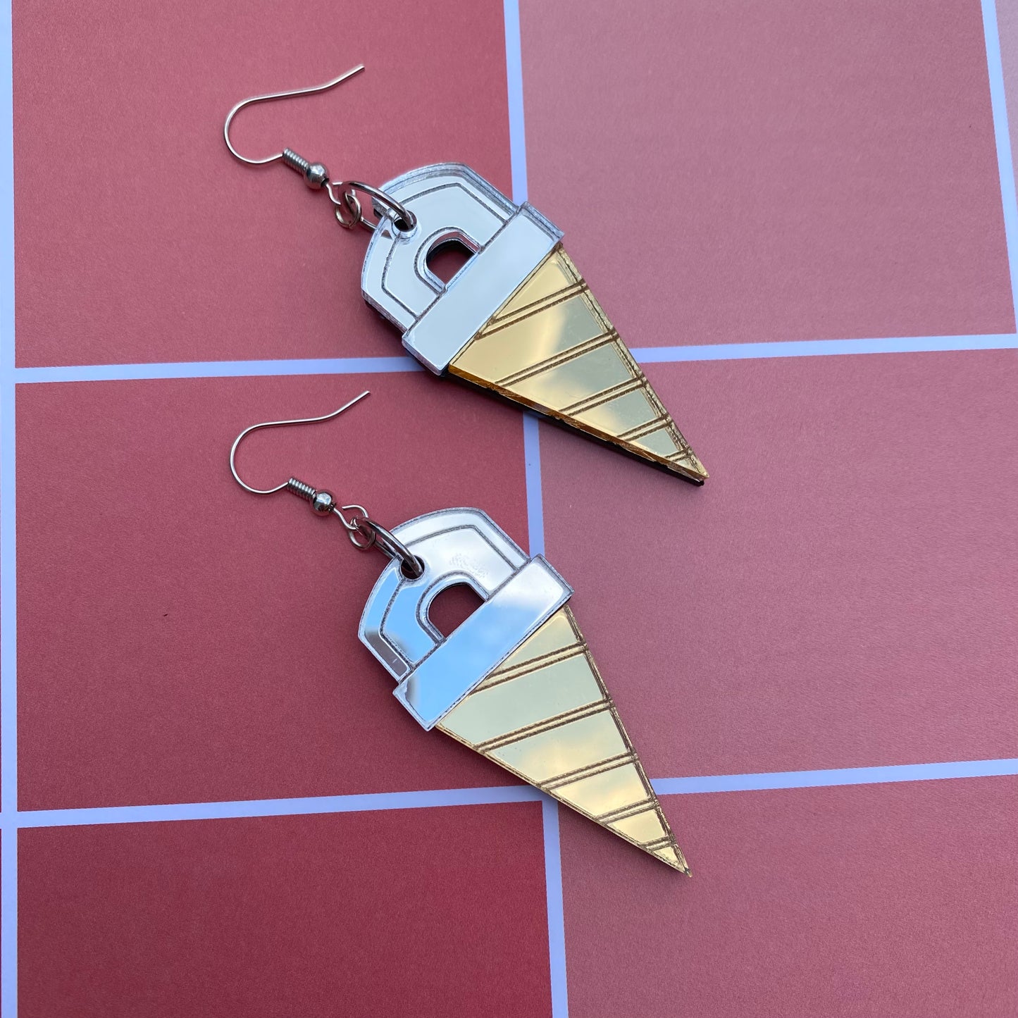 Core Drill Mirror Acrylic Earrings