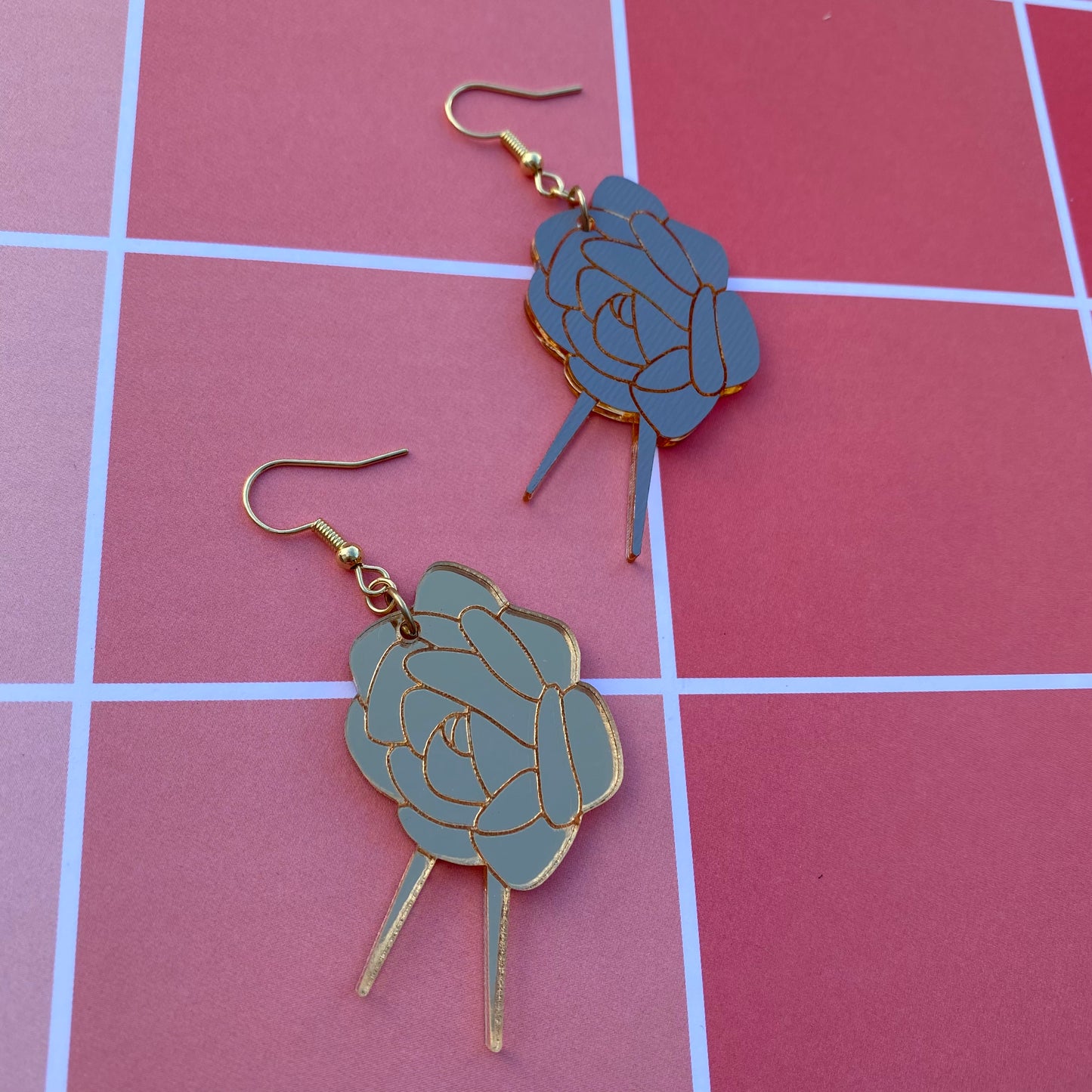 Thorn Princess Inspired Gold Mirrored Acrylic Earrings