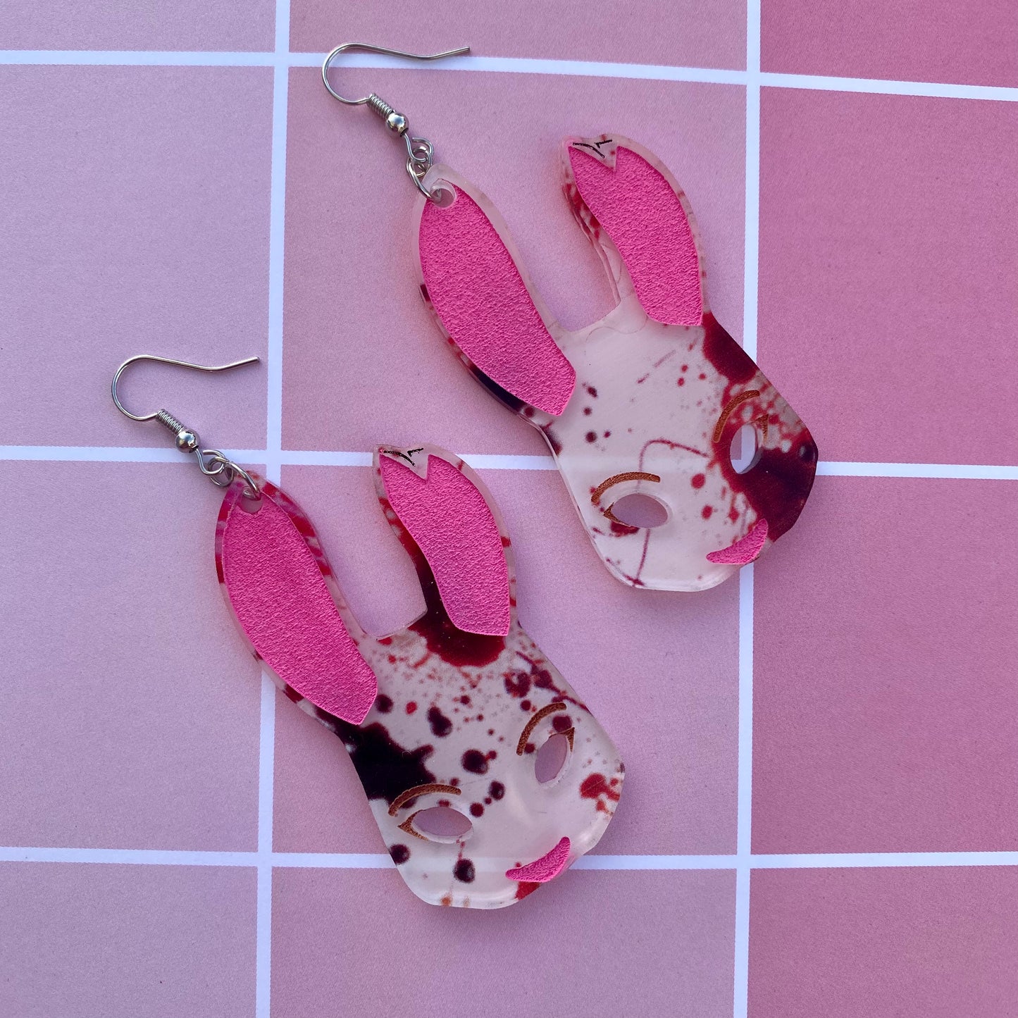 Bloody Huntress Mask Acrylic Earrings