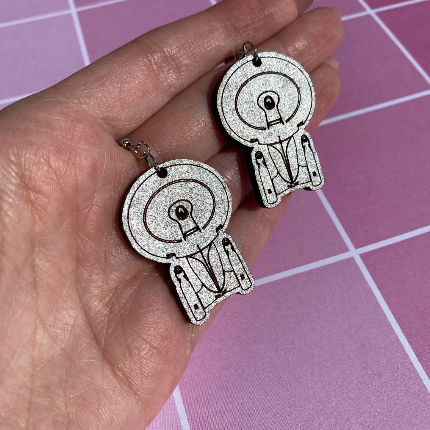 Trek Ships Wood Earrings