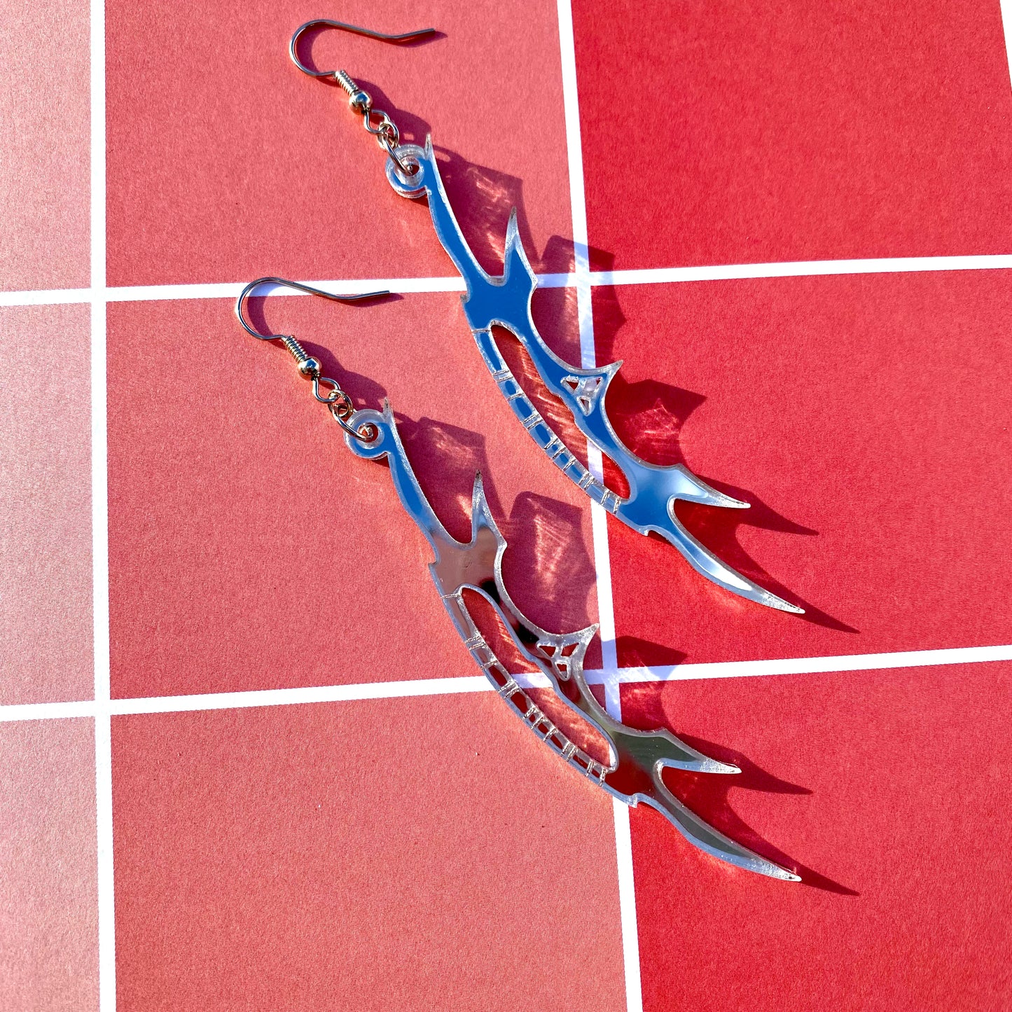 Sword of Kahless Mirrored Acrylic Earrings
