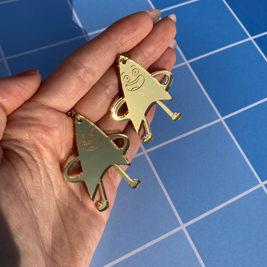Badgey Gold Acrylic Earrings