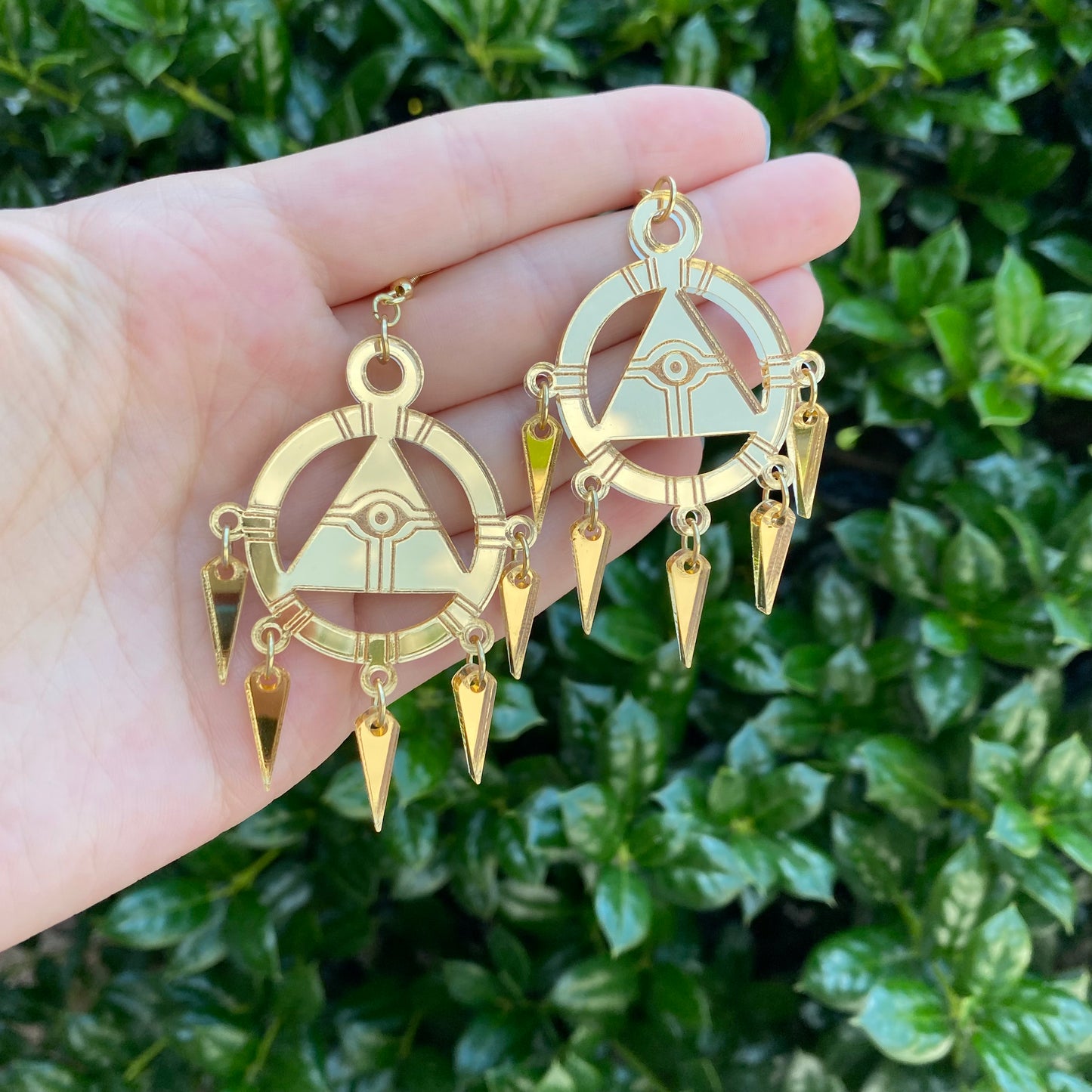 Millennium Ring Gold Mirror Acrylic Earrings
